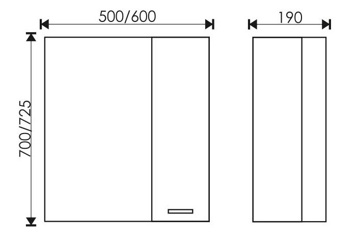 Шкаф-зеркало EvaGold Ника 60 правый