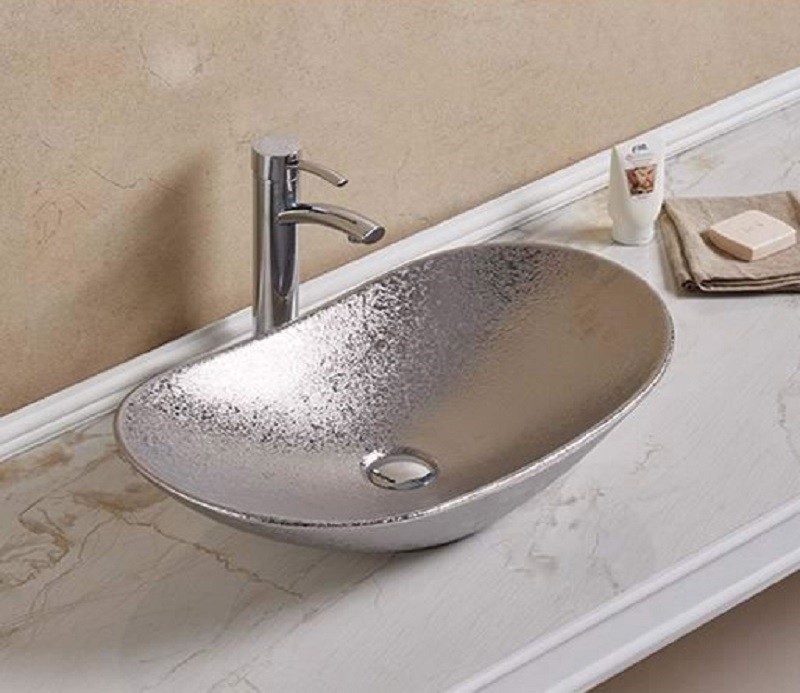 Накладная раковина CeramaLux 61 NC 7811ASS Серебро