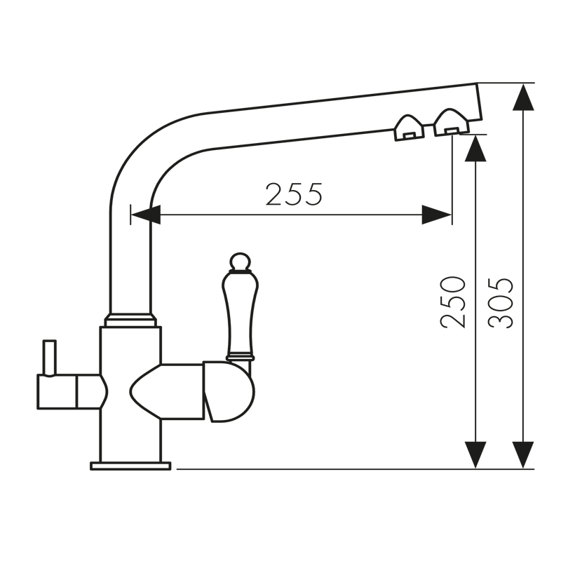 Смеситель для кухни с встроенным краном под питьевую воду Kaiser Vincent 31144