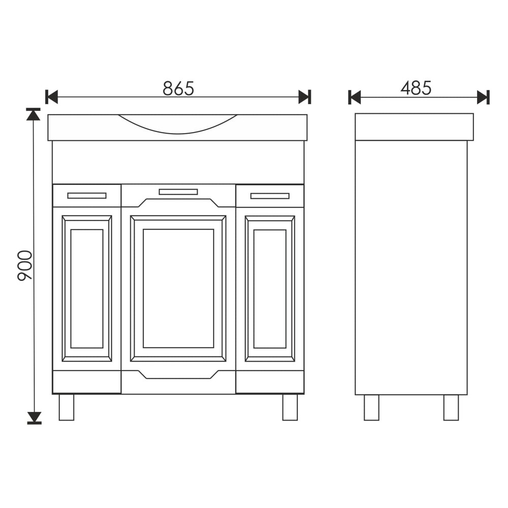 Напольная тумба EvaGold Gretta 85