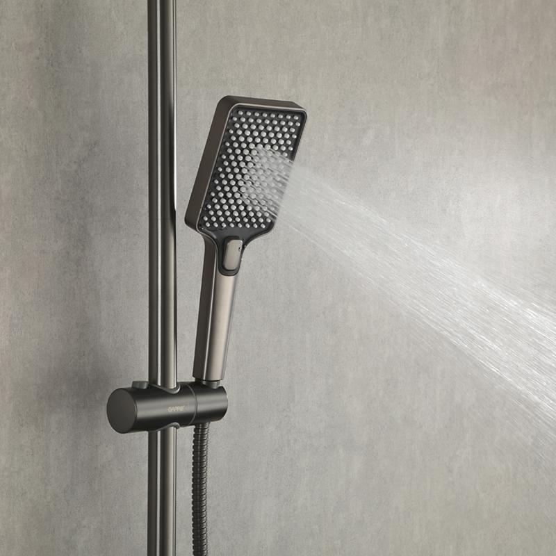 Душевая система с термостатом Gappo G91 G2491-9 оружейная сталь