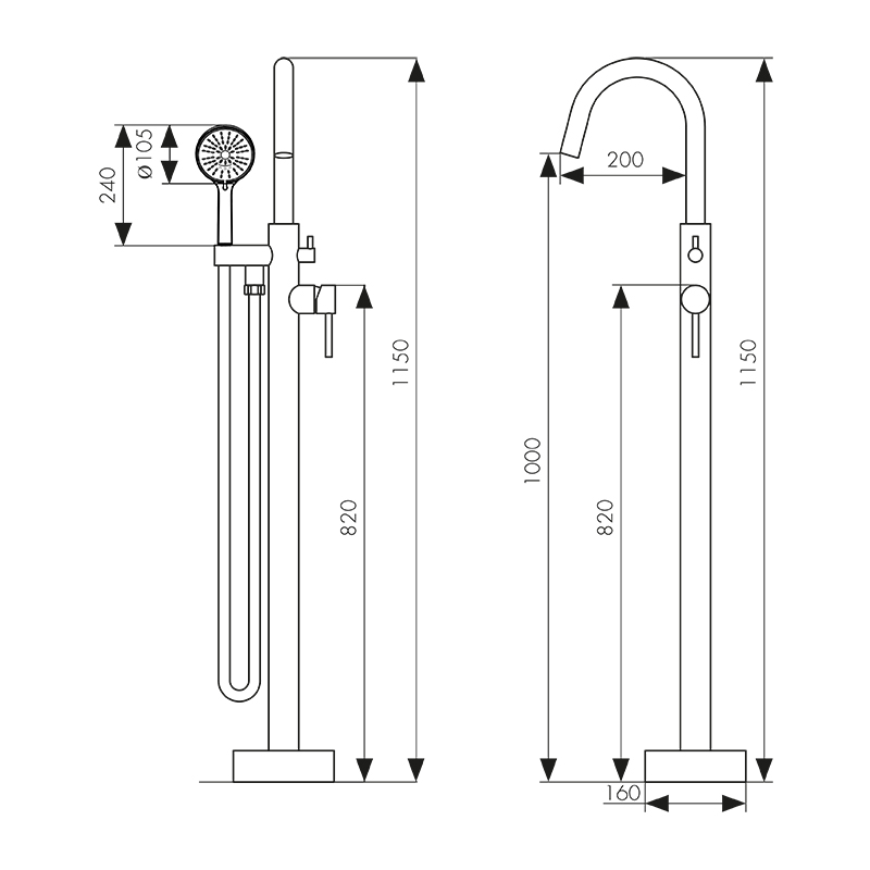 Напольный смеситель для ванны Kaiser Merkur 26182