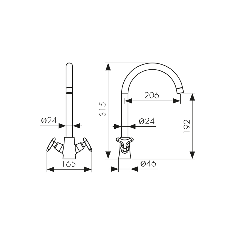 Смеситель для кухни Kaiser Trio 57033