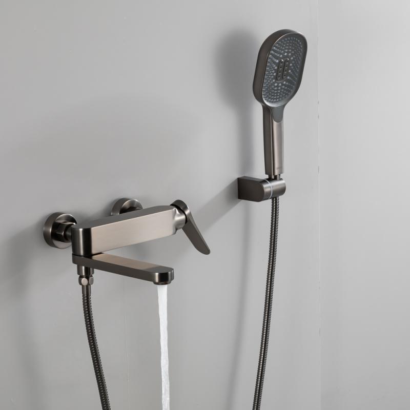 Смеситель для ванны Gappo G10-9 G3210-9 оружейная сталь