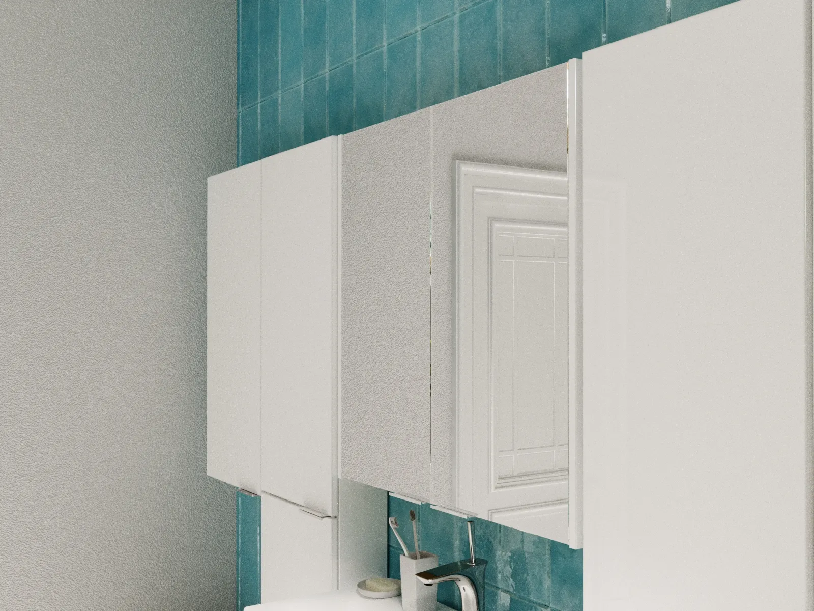 Зеркальный шкаф 1Marka Gaula 60 2д.White