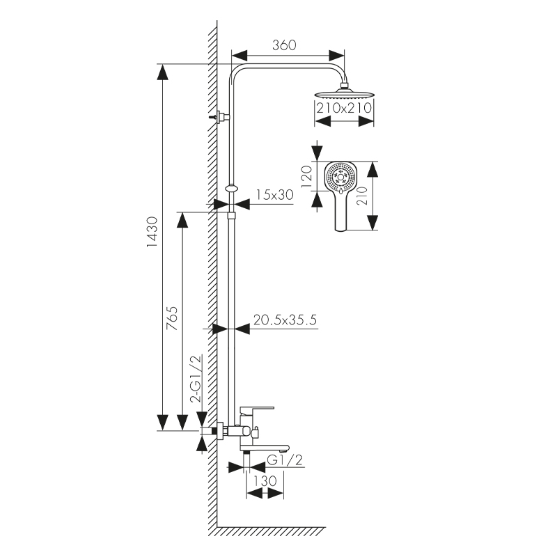 Душевая система Kaiser Oval 36182