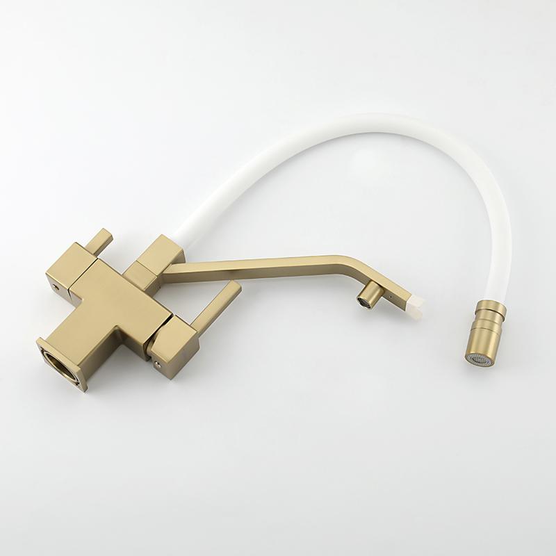 Смеситель для кухни с фильтром Gappo G95 G4395-63 золотой сатин