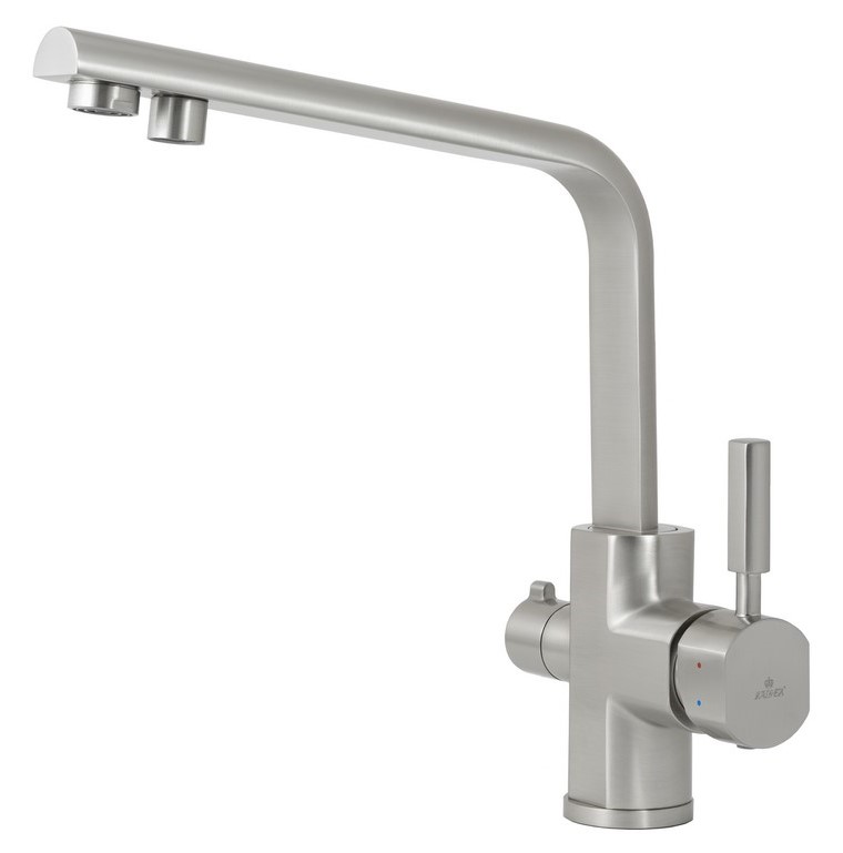 Смеситель для кухни с встроенным краном под питьевую воду Kaiser Decor 40144-5 Silver