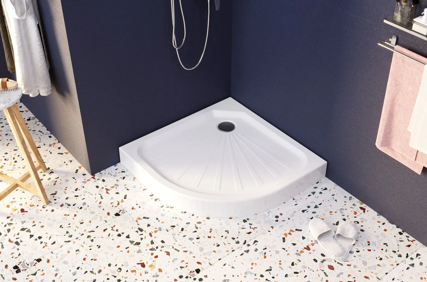 Поддон 1Marka Tondo полукруглый 100*100