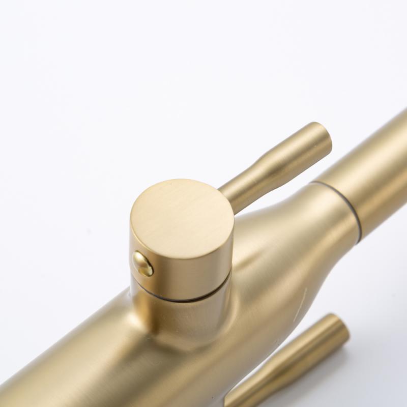 Вытяжной смеситель для кухни с фильтром Frap H96 F4396-33 золотой сатин