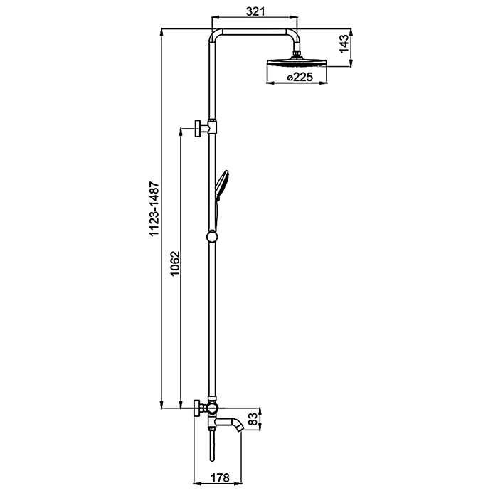 Душевая система с термостатом Gappo G2490-6 черный