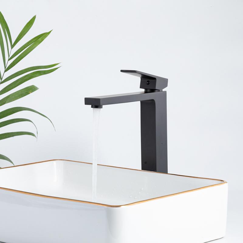 Высокий смеситель для раковины Frap H91-6 F1091-6 черный