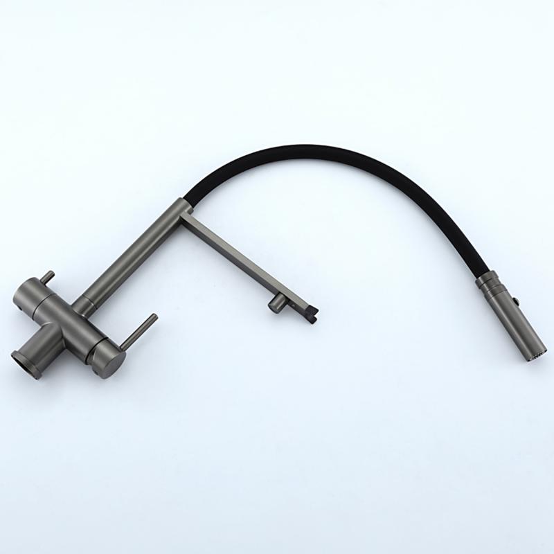 Смеситель для кухни с фильтром Gappo G97 G4397-89 оружейная сталь