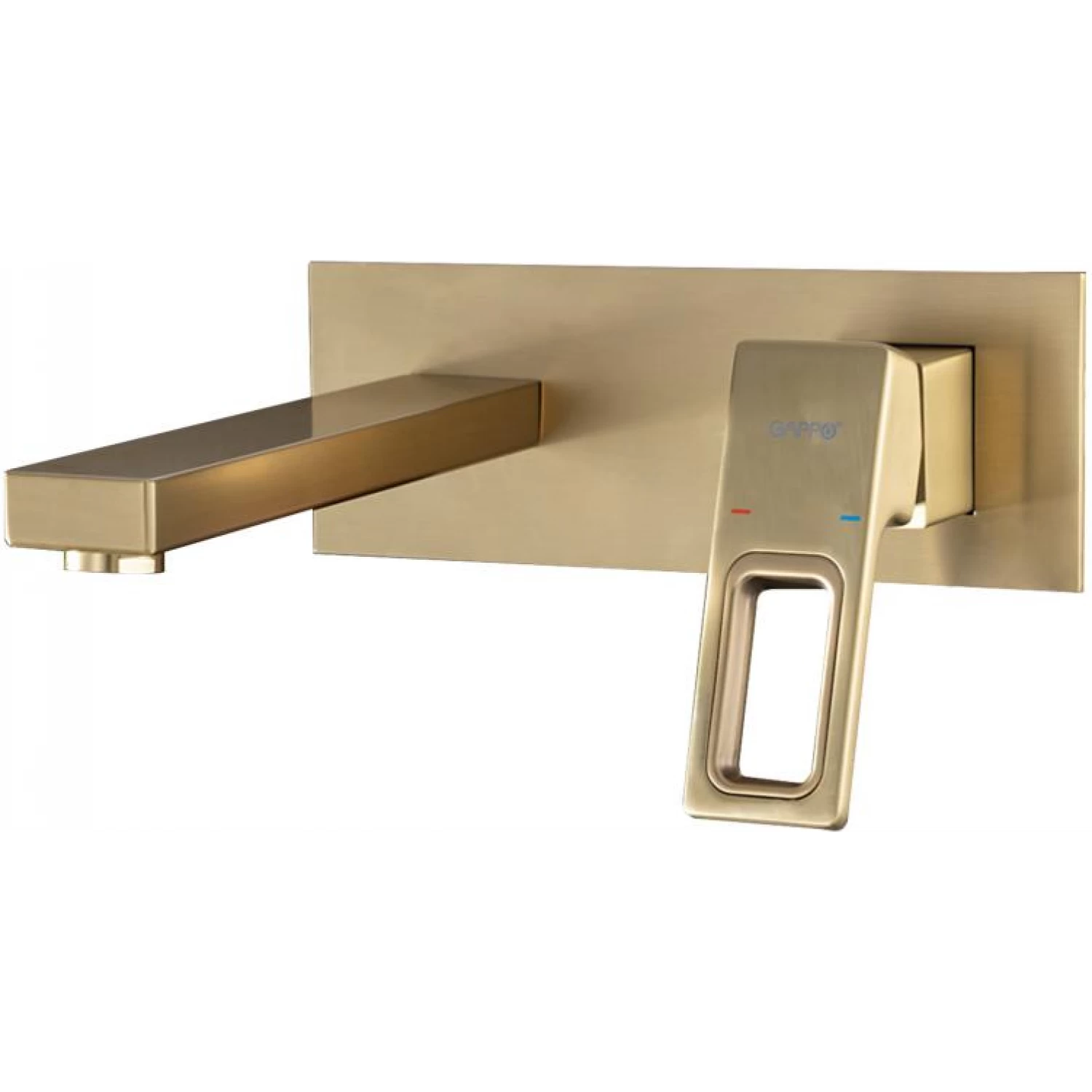 Встраиваемый смеситель для раковины Gappo G17-3 G1017-13 золотой сатин