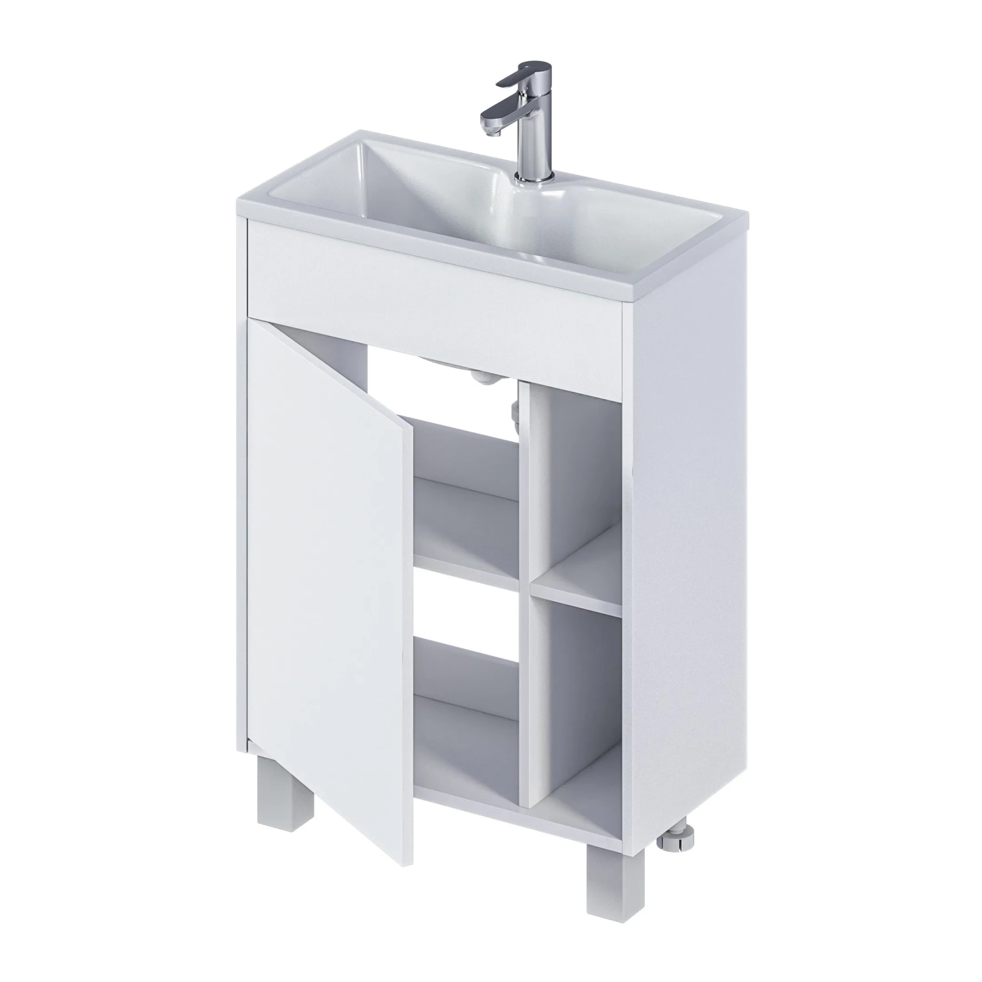 Тумба с раковиной 1Marka Lido 60Н 1д. Белый глянец