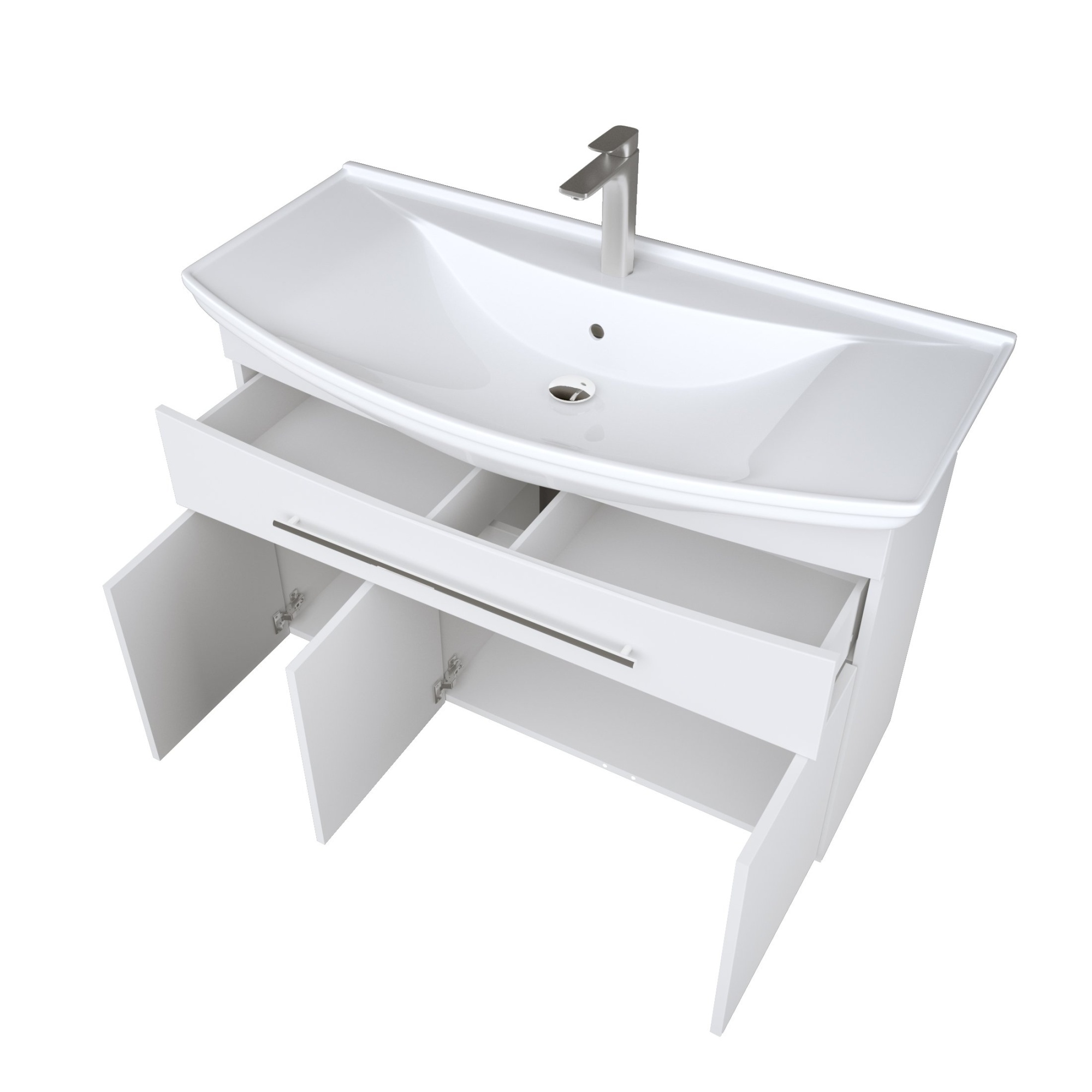 Тумба 1Marka Lina New 105Н 1в.я 3д Белый глянец