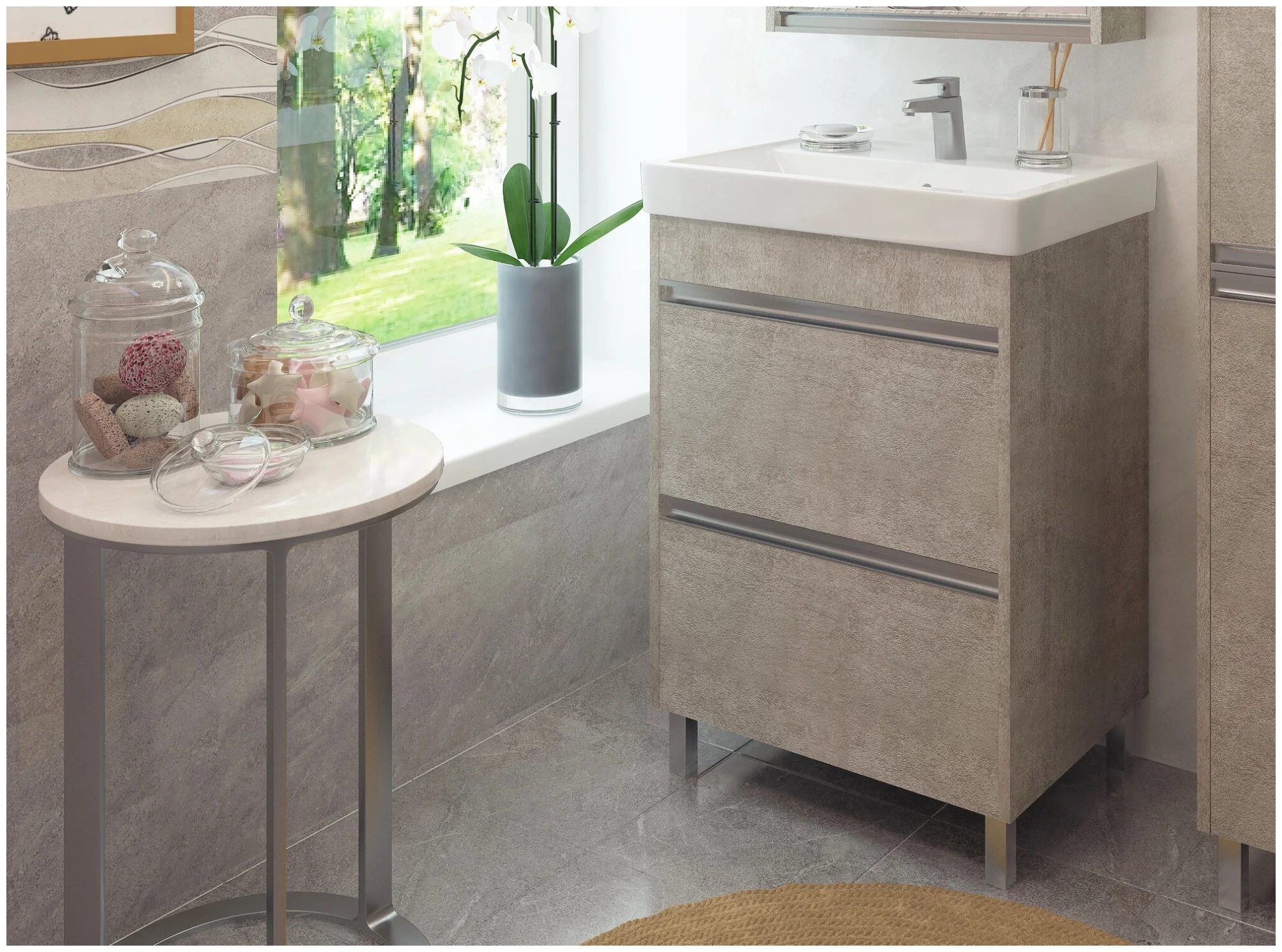 Напольная тумба EvaGold White Stone 60