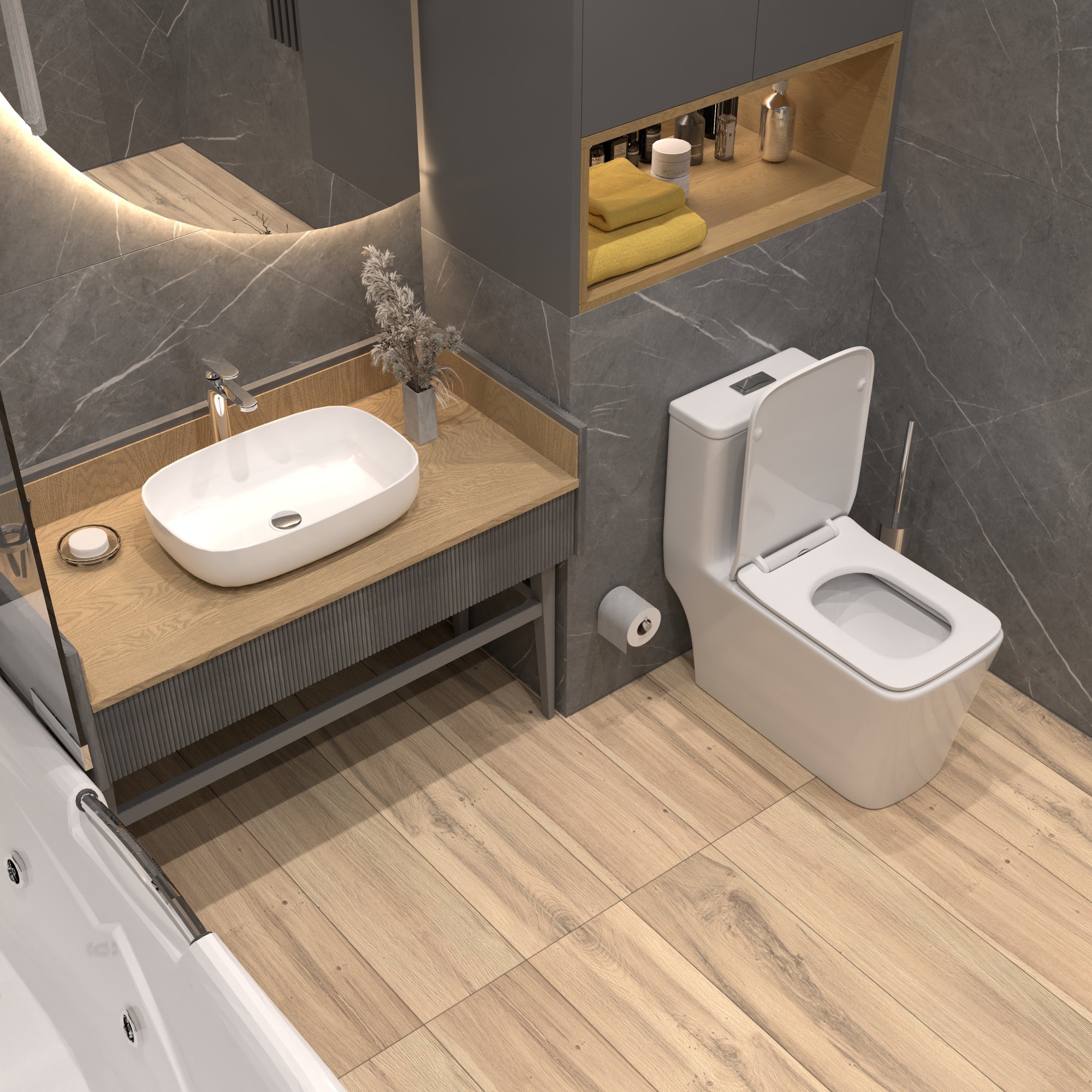 Унитаз-монолит безободковый EvaGold SM9616