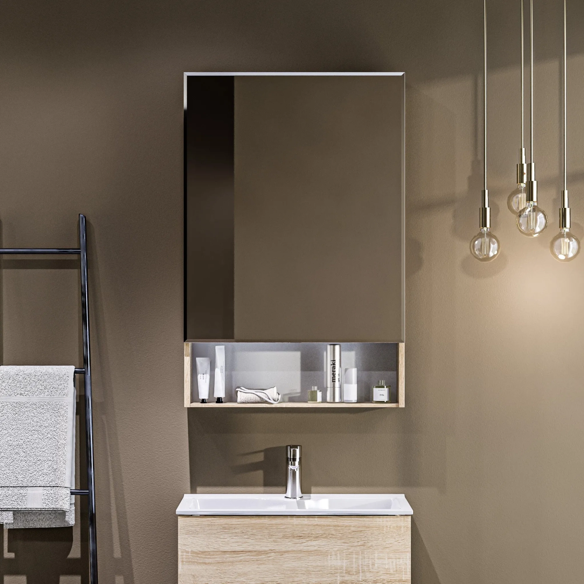 Зеркало-шкаф 1Marka Mira 60 Дуб Сонома