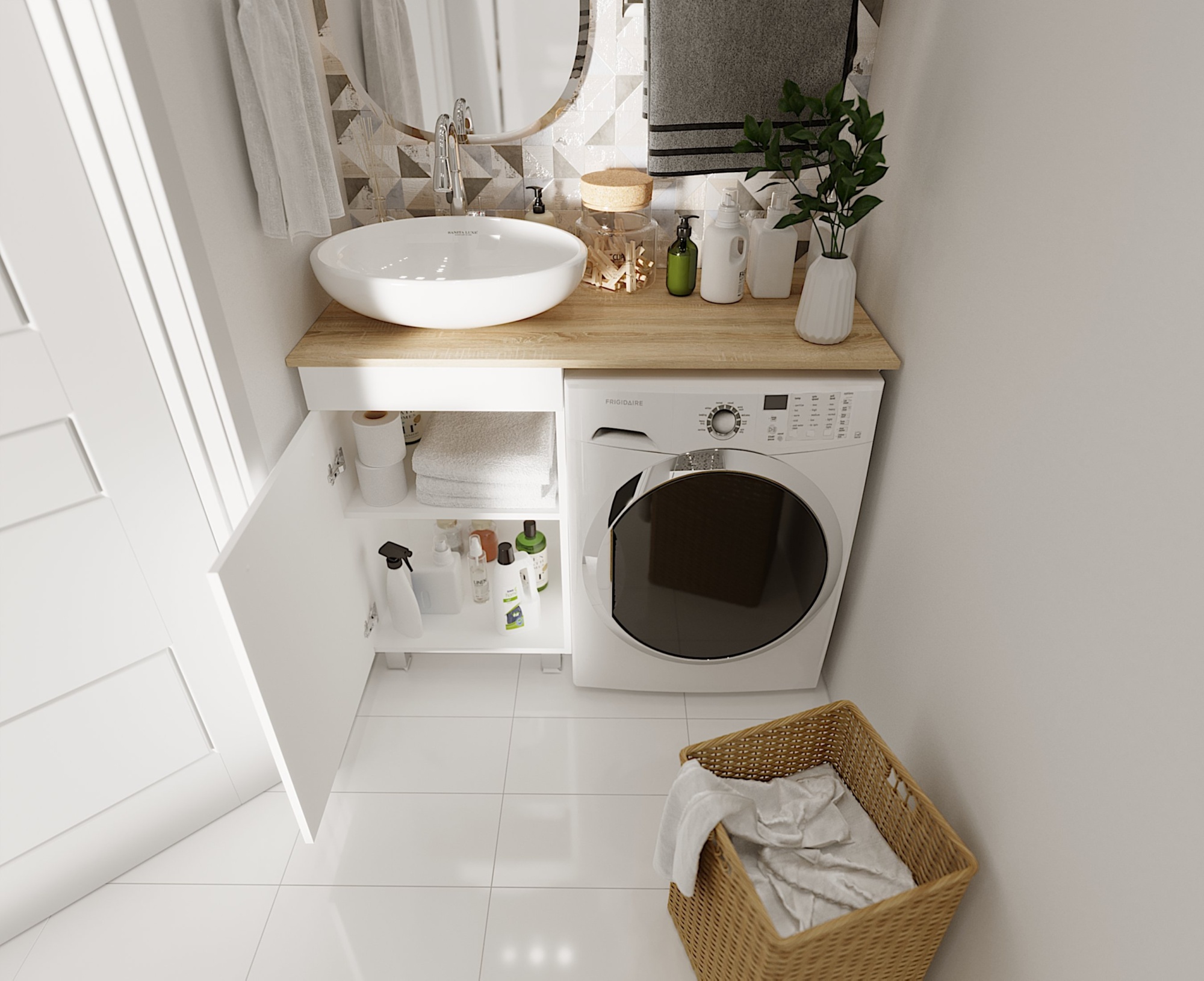 Столешница под стиральную машину 1Marka Wash 110 дуб сонома