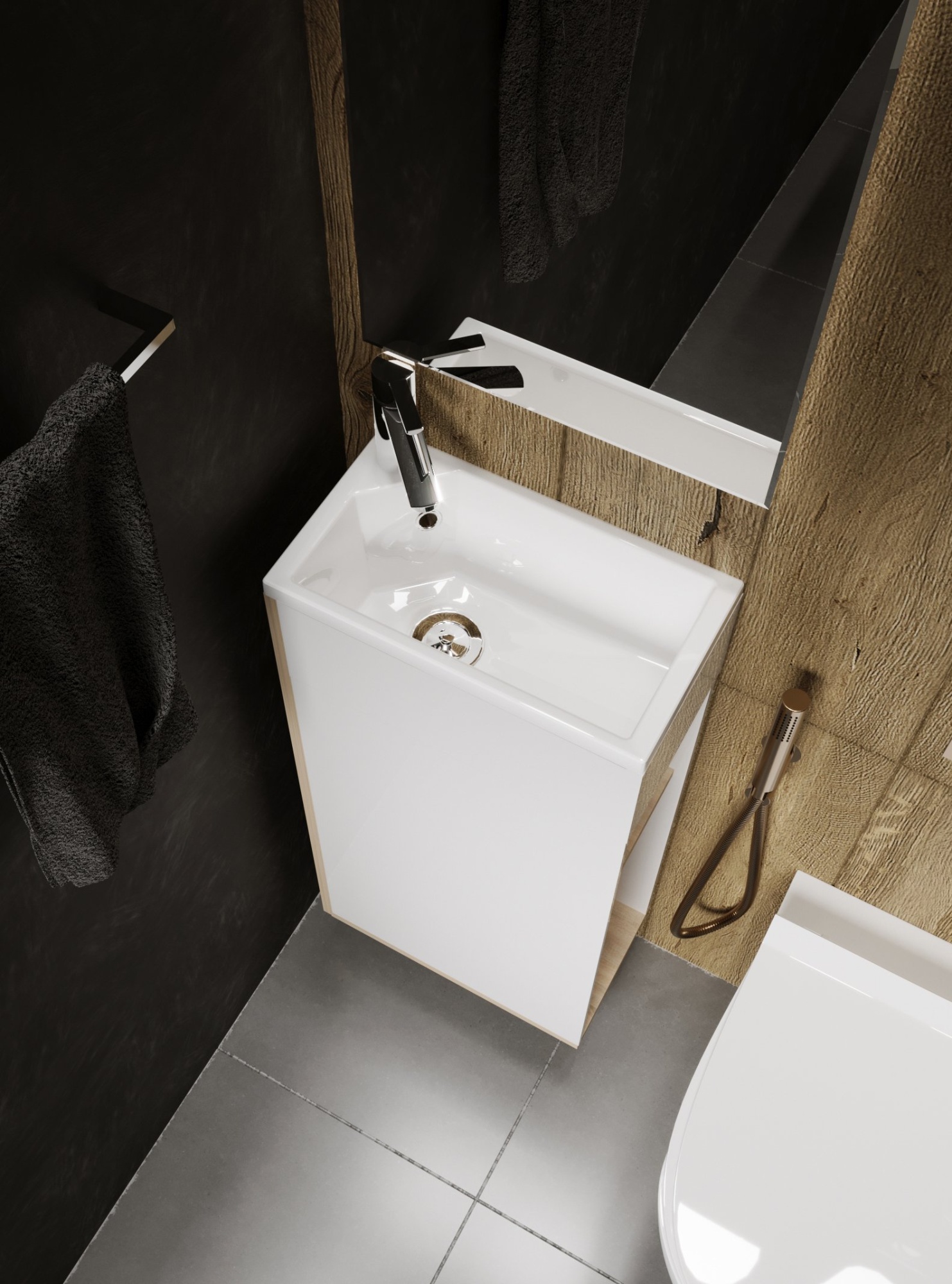 Тумба с раковиной 1Marka Laura 40Н 1д. Дуб Сонома L