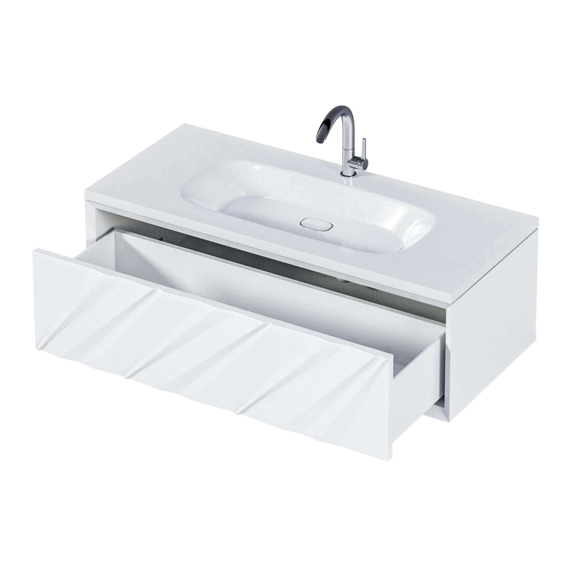 Тумба Marka One Glace 100П 1 в.я. White (верх)