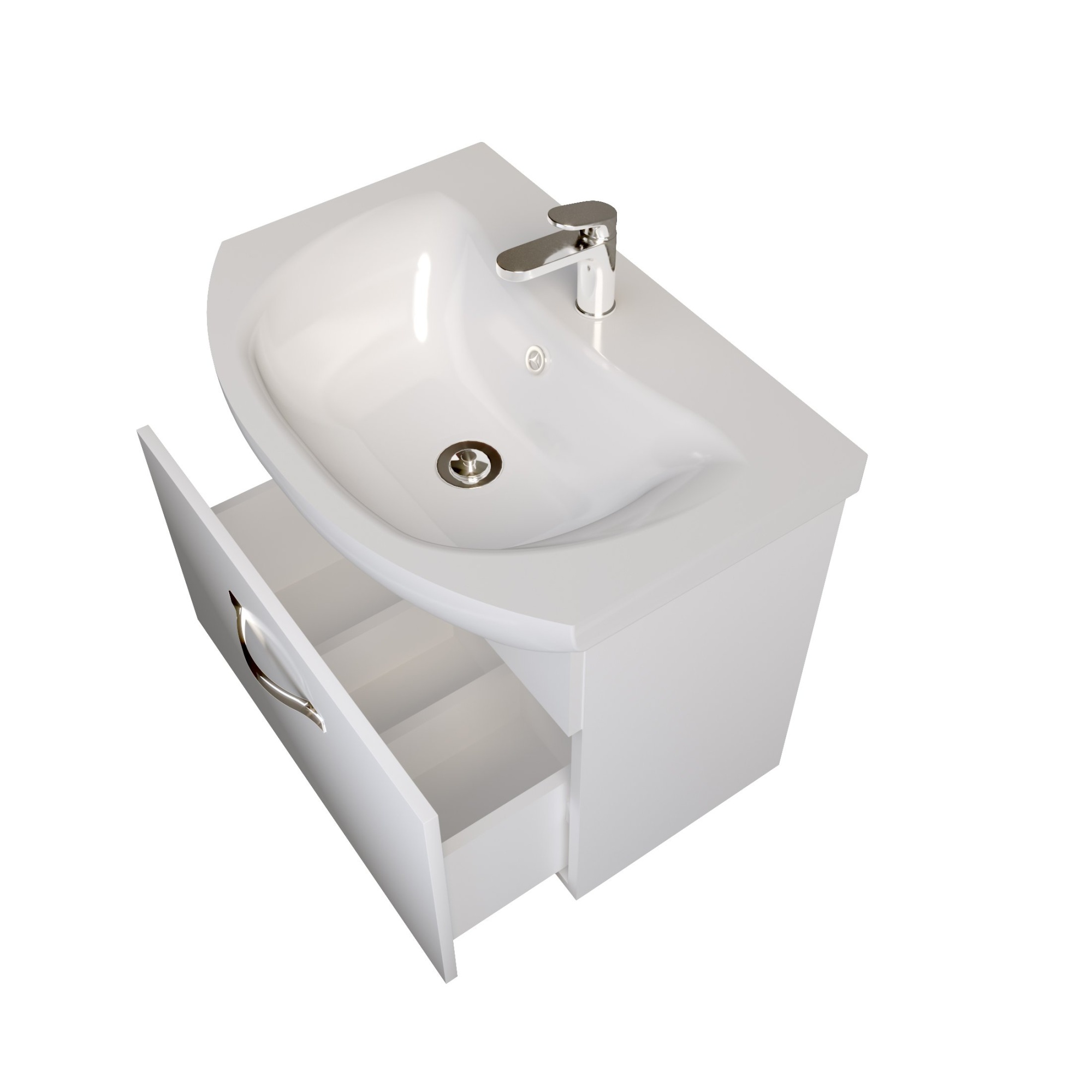 Тумба 1Marka Вита 65П 1в.я. Белый глянец, МДФ