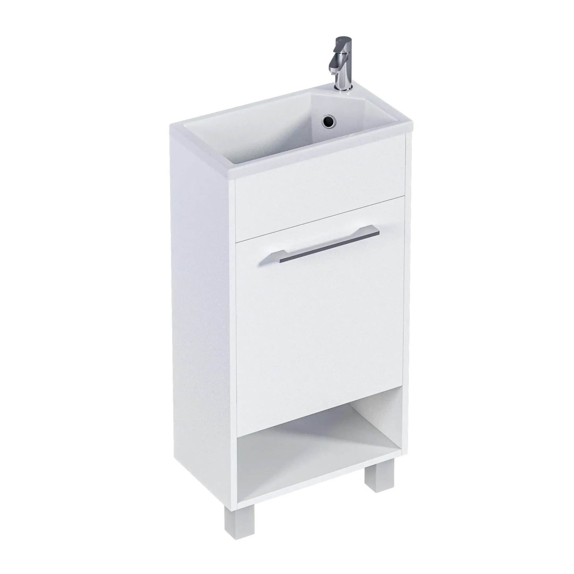 Тумба с раковиной 1Marka Lira 40Н 1д. Белый глянец R