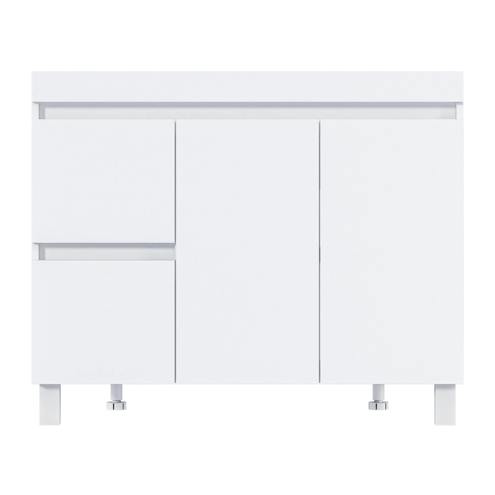 Тумба 1Marka Cube 100Н 2д 2я б/к Белый глянец