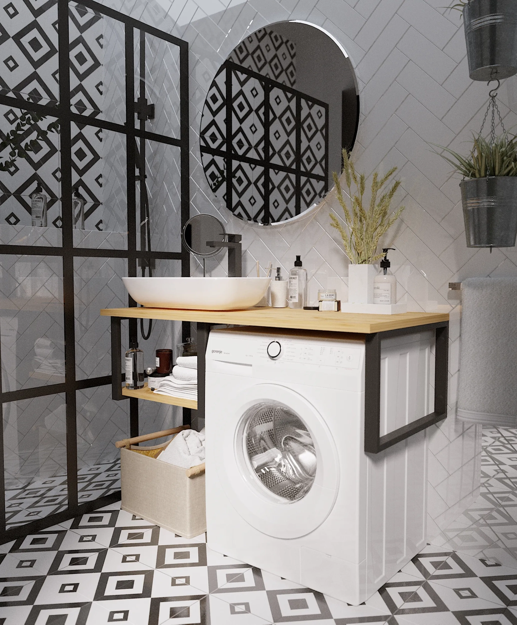 Столешница под стир.машину 1Marka Grunge Loft 120 дуб вотан