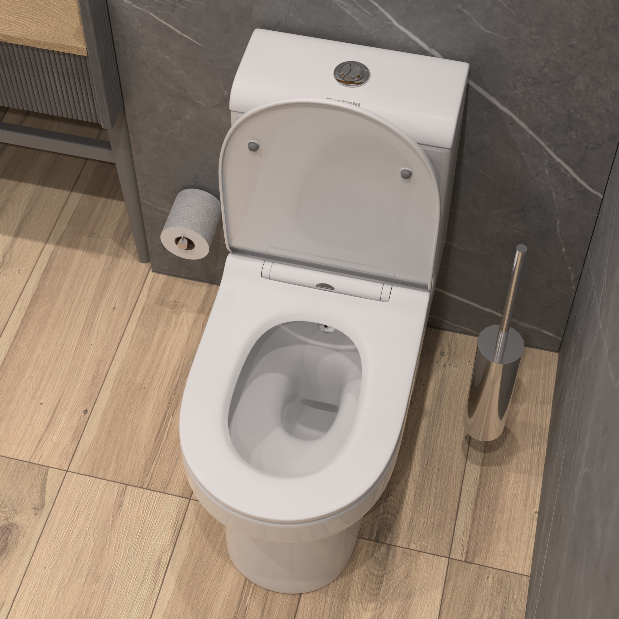 Унитаз-монолит EvaGold 705B со встроенным биде