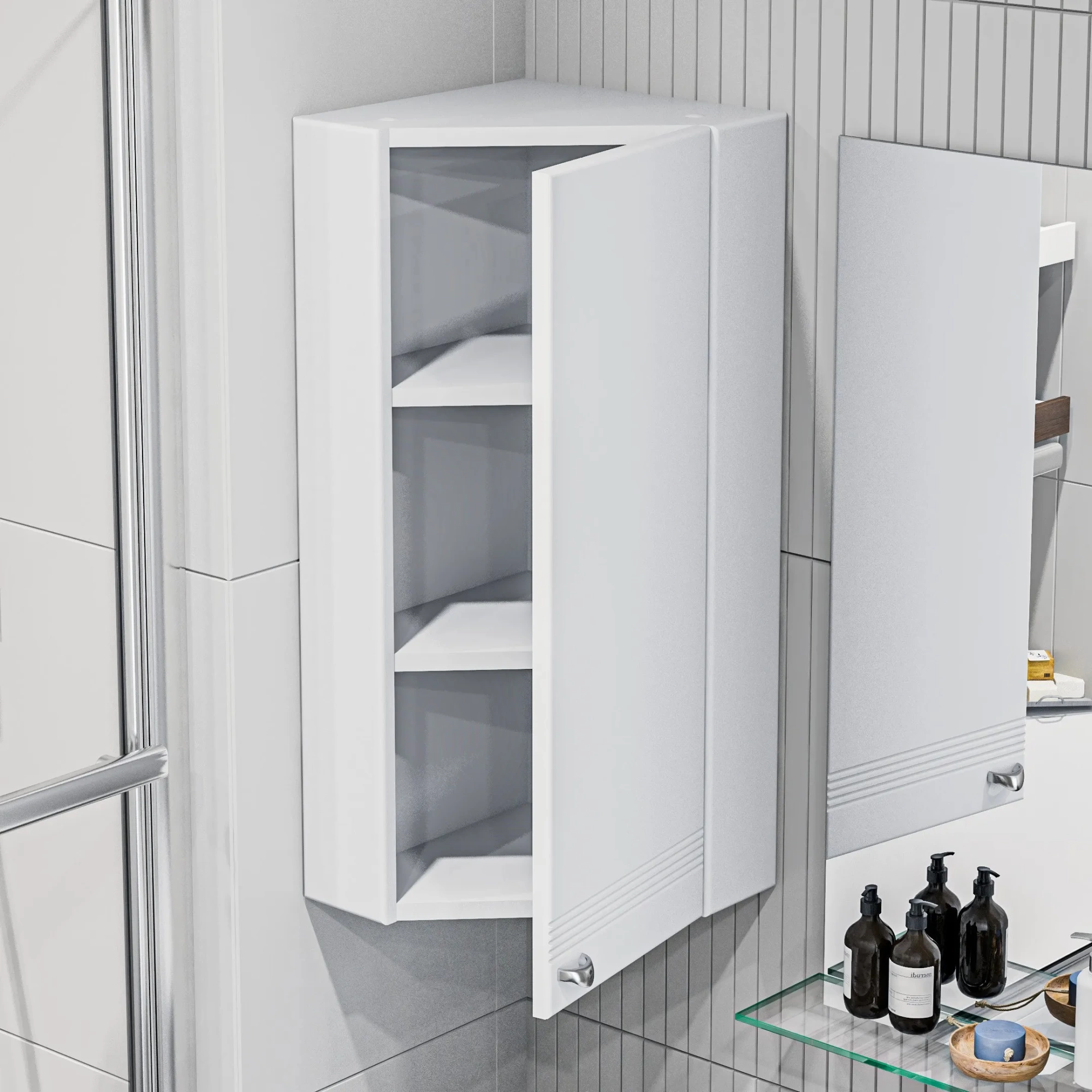 Шкаф угловой 1Marka Story 43П 1д. белый глянец R