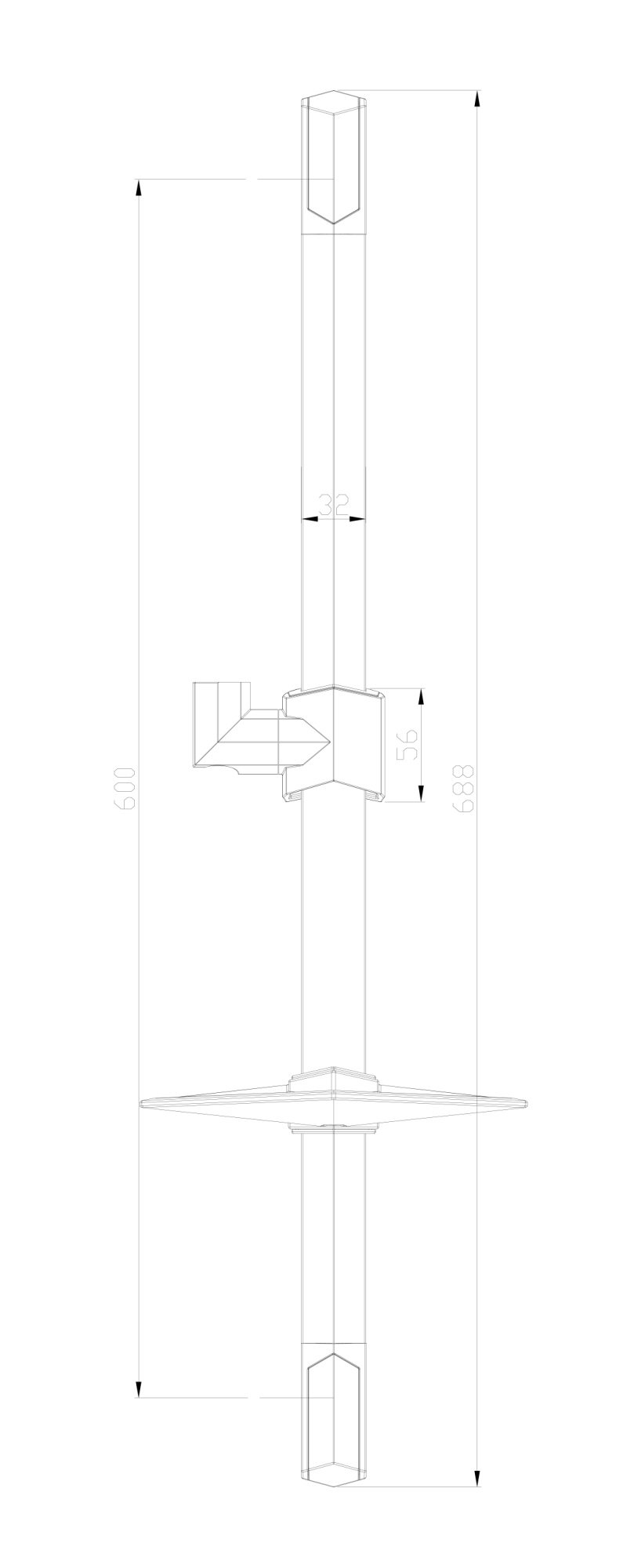 Стойка для душа Lemark LM8066C с мыльницей