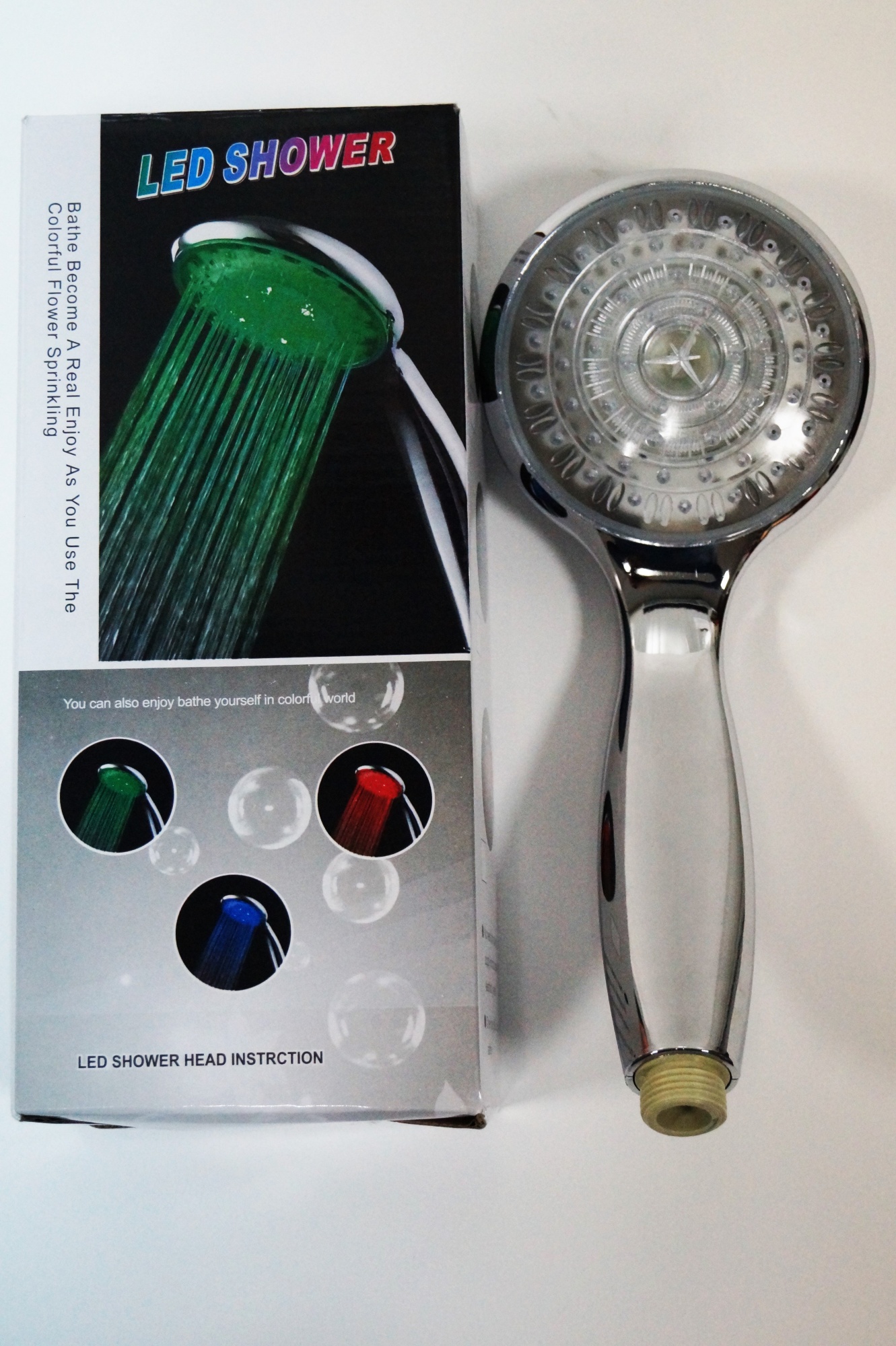 АА-117, светодиодная хромированная лейка для душа