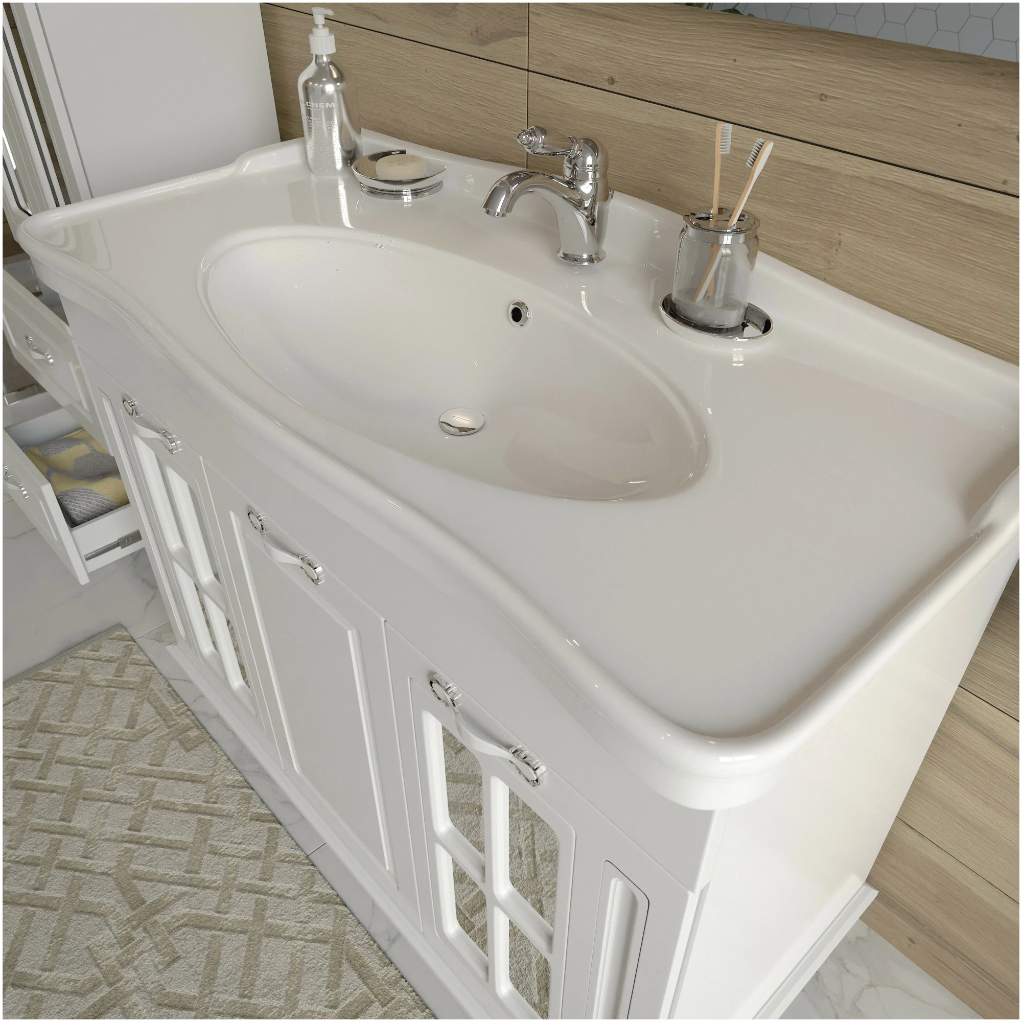 Напольная тумба EvaGold Giovanni 100 "T" (с сифоном)