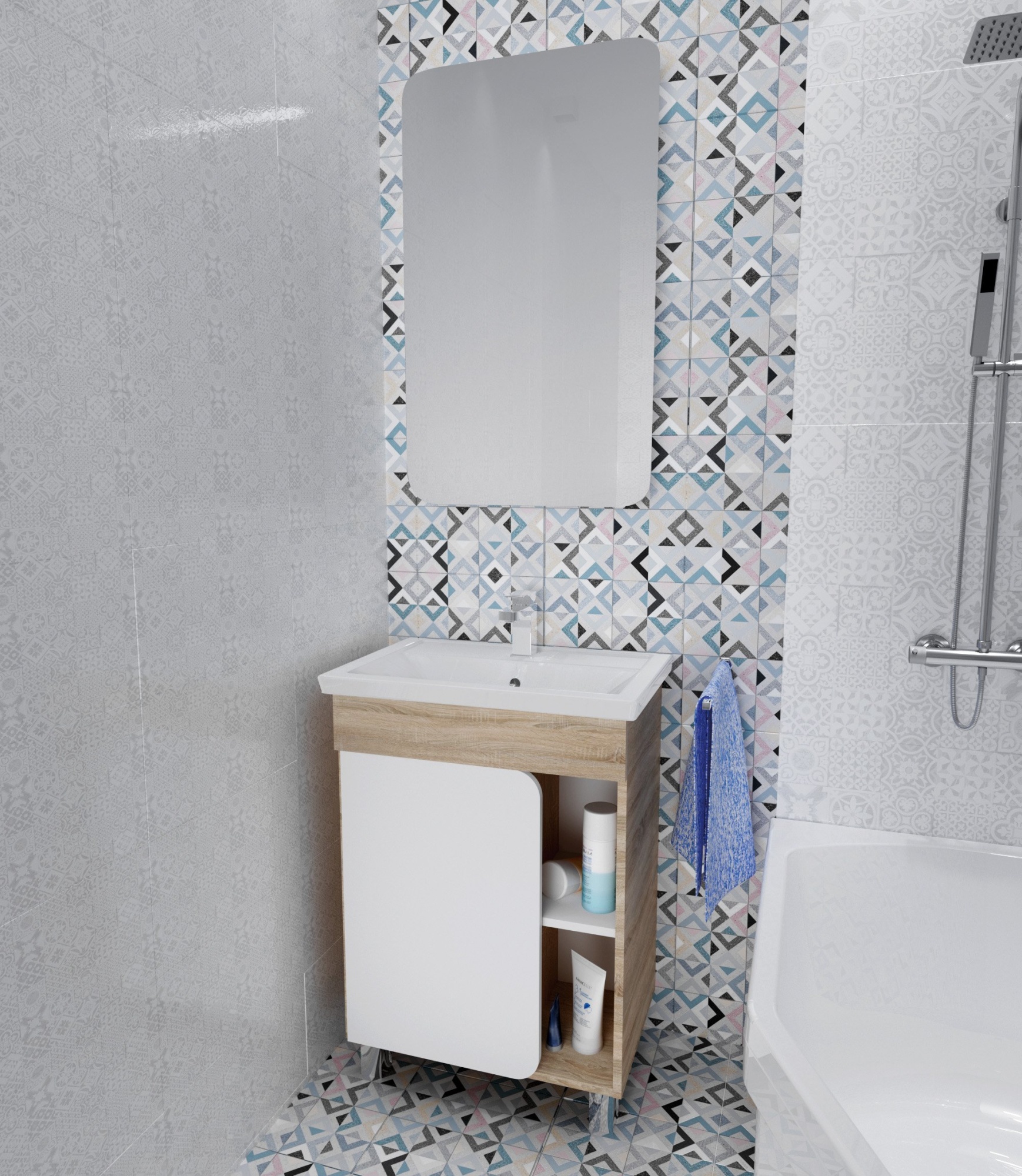 Тумба 1Marka Nuvo 70Н 1д. Дуб Сонома