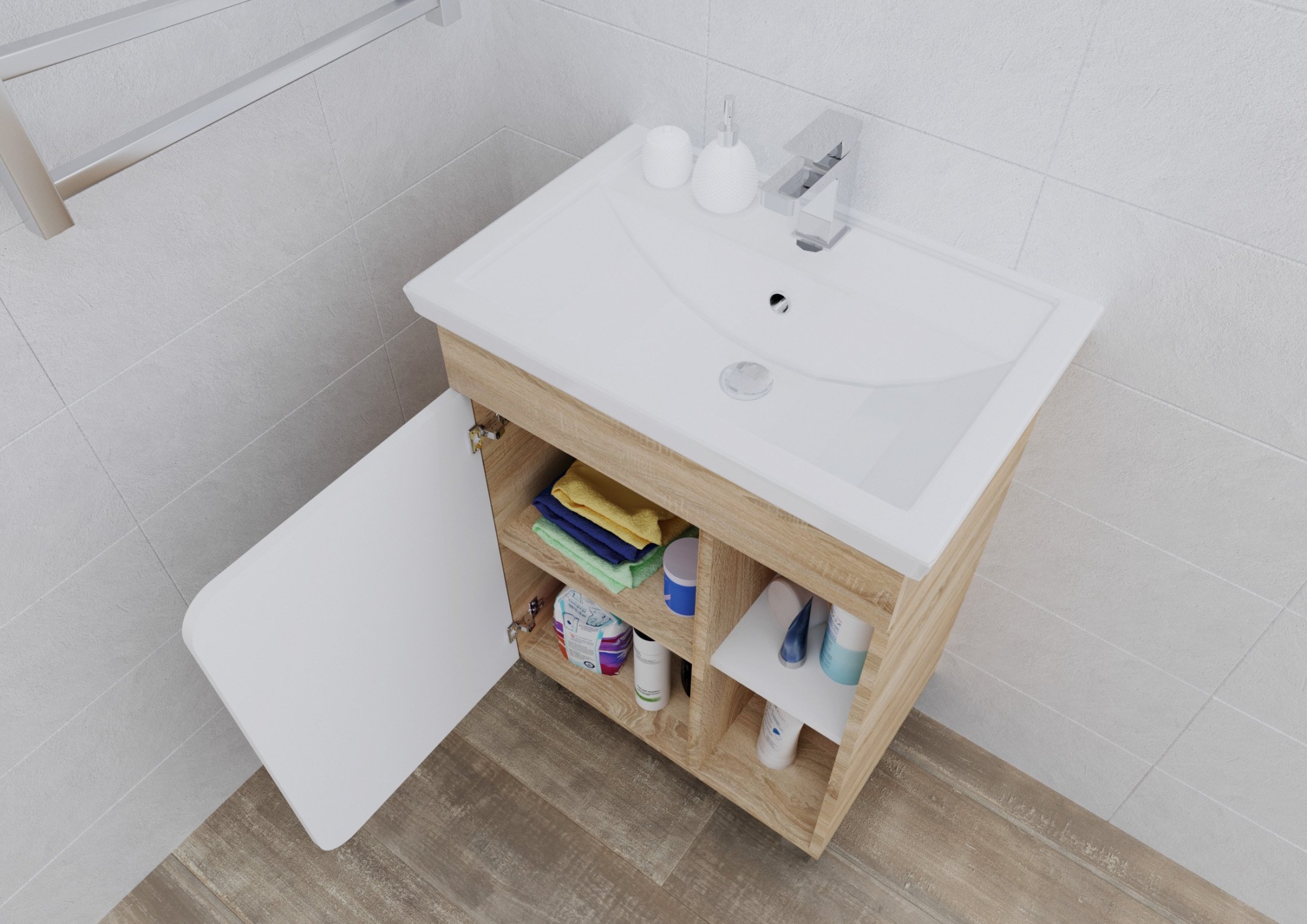 Тумба 1Marka Nuvo 70Н 1д. Дуб Сонома