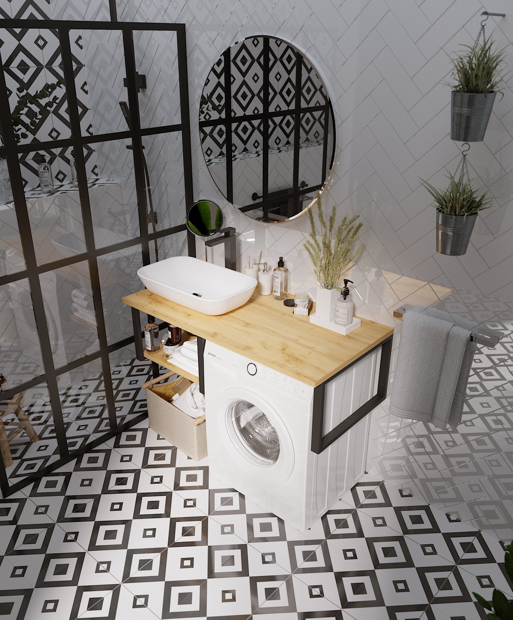 Столешница под стир.машину 1Marka Grunge Loft 120 дуб вотан