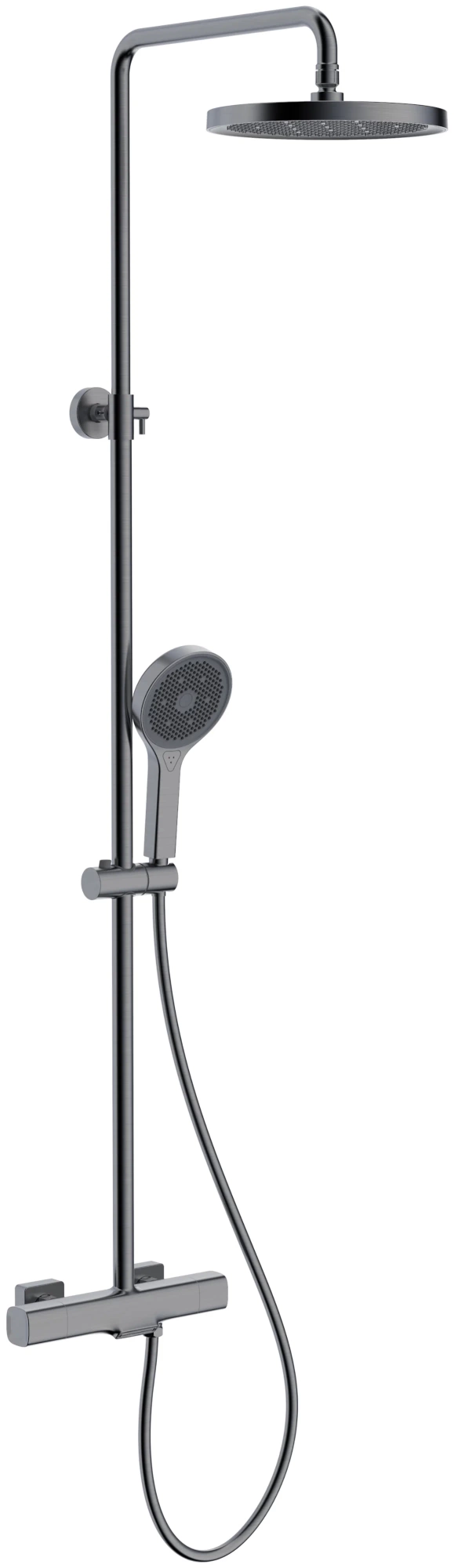 Душевая система с термостатом Gappo G95 G2495-79 оружейная сталь