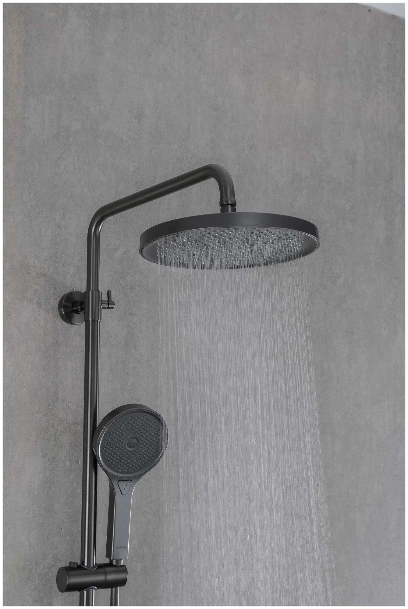 Душевая система с термостатом Gappo G95 G2495-79 оружейная сталь
