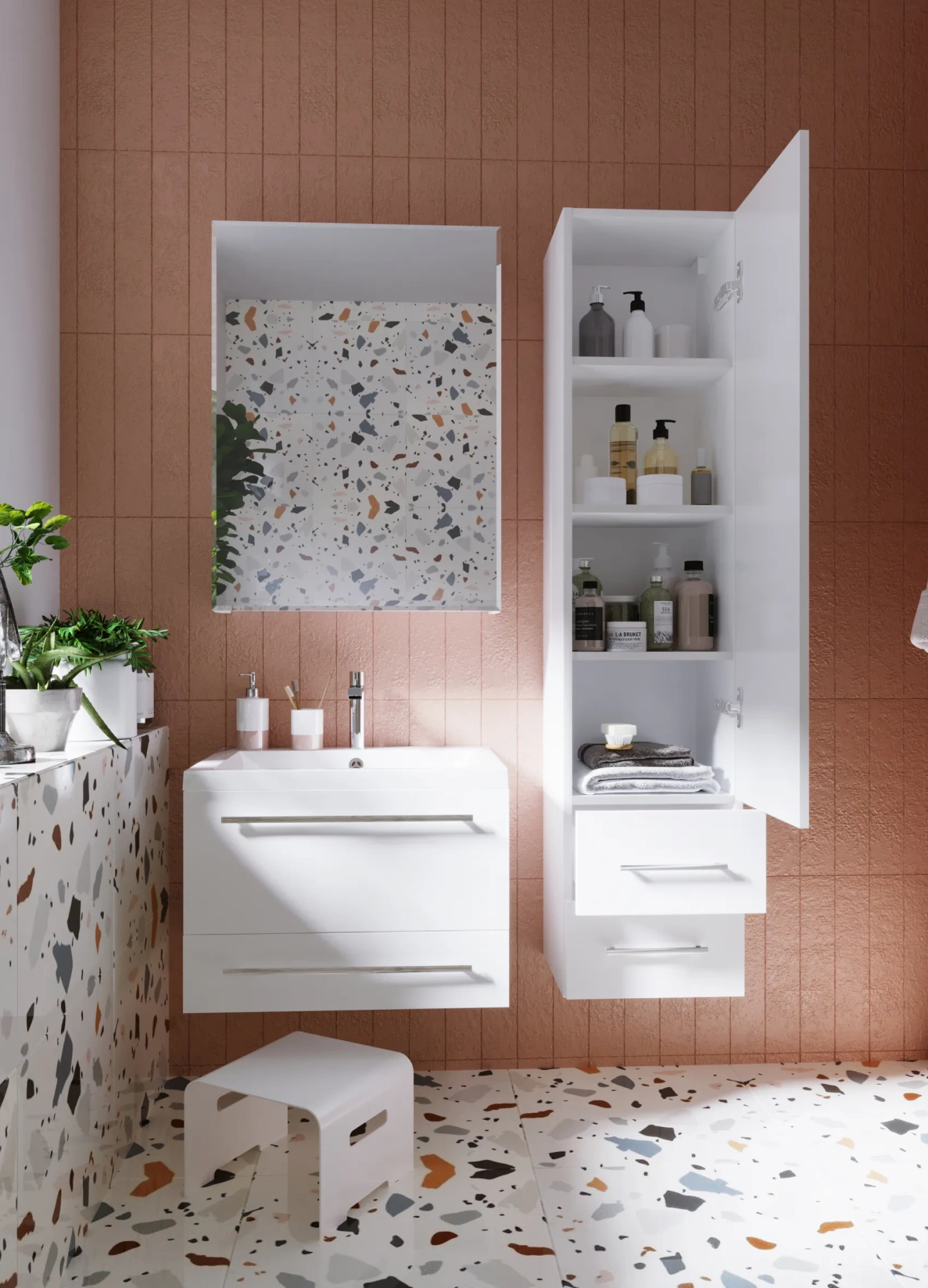 Пенал 1Marka Соната 35П 1д.2в.я. Белый глянец R