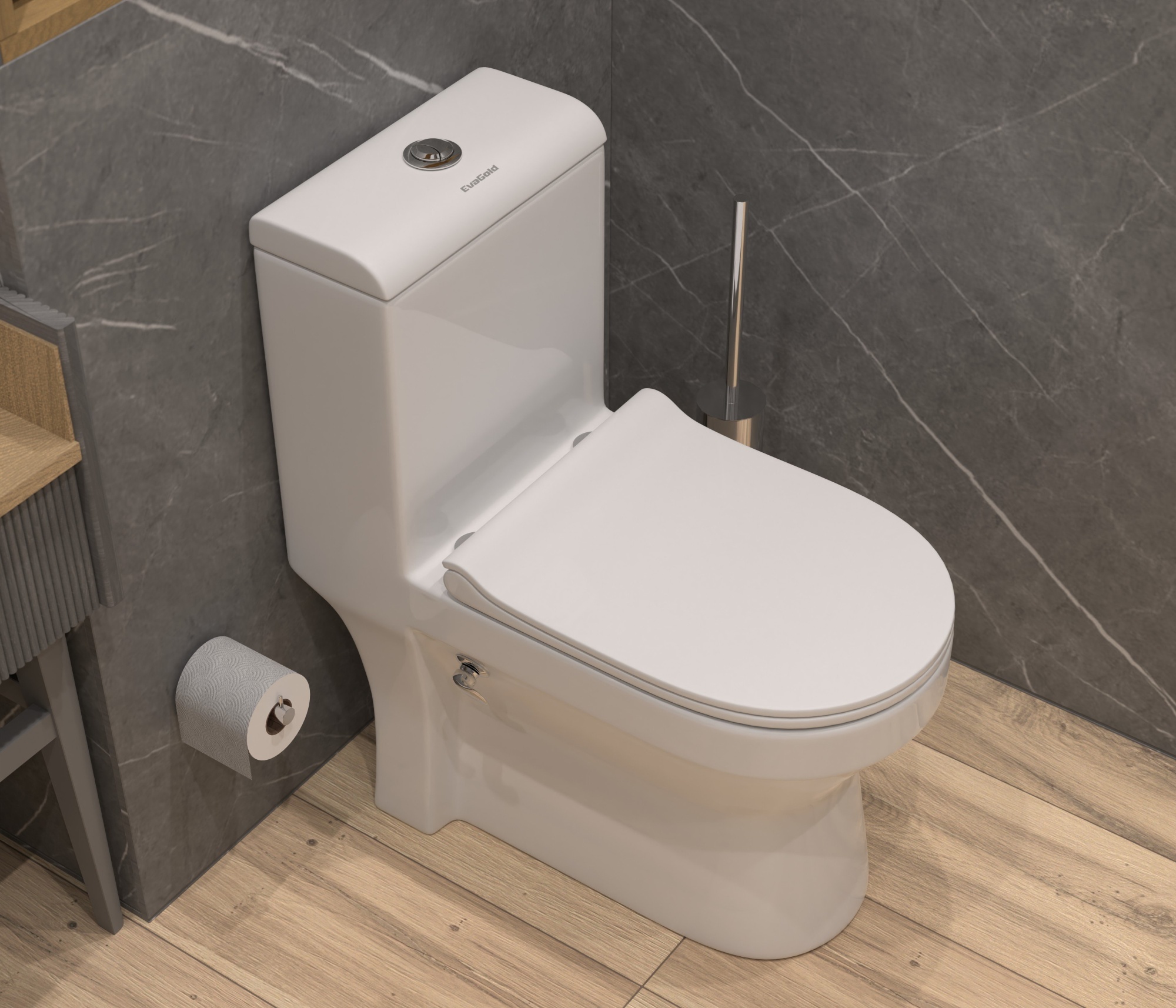 Унитаз-монолит EvaGold 705B со встроенным биде