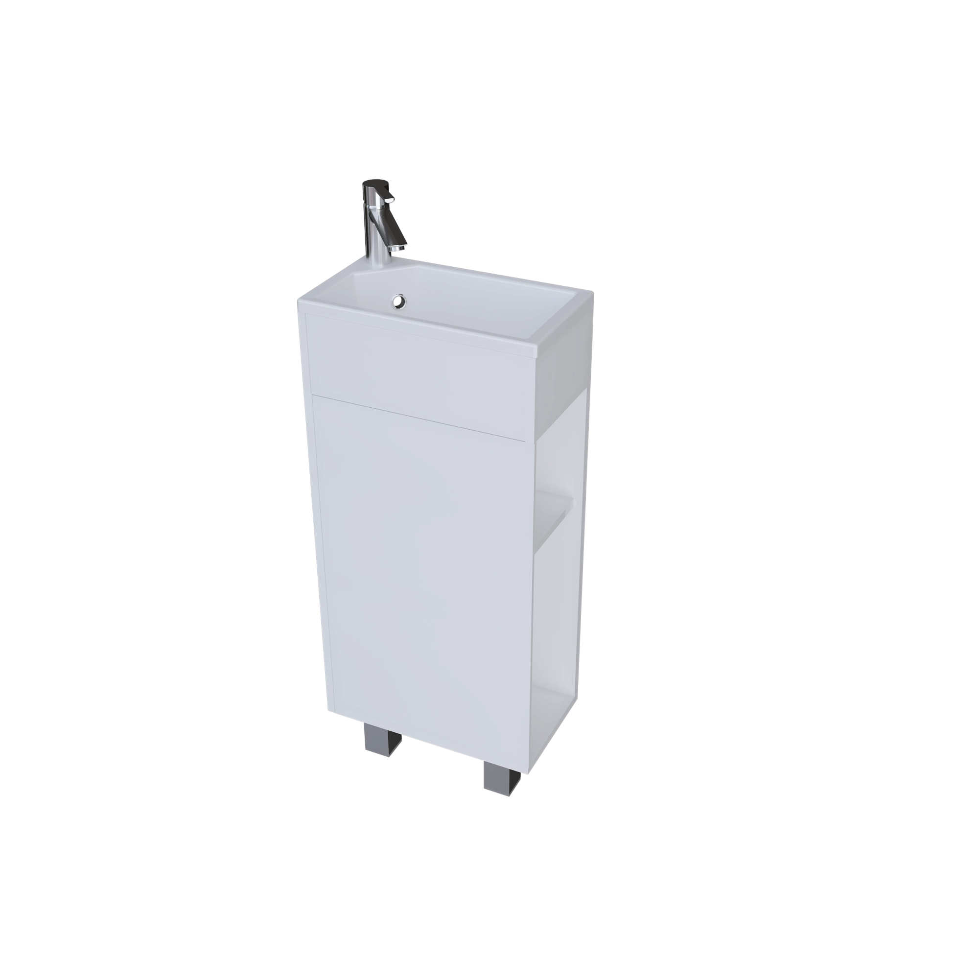 Тумба с раковиной 1Marka Laura 40Н 1д. Белый глянец L