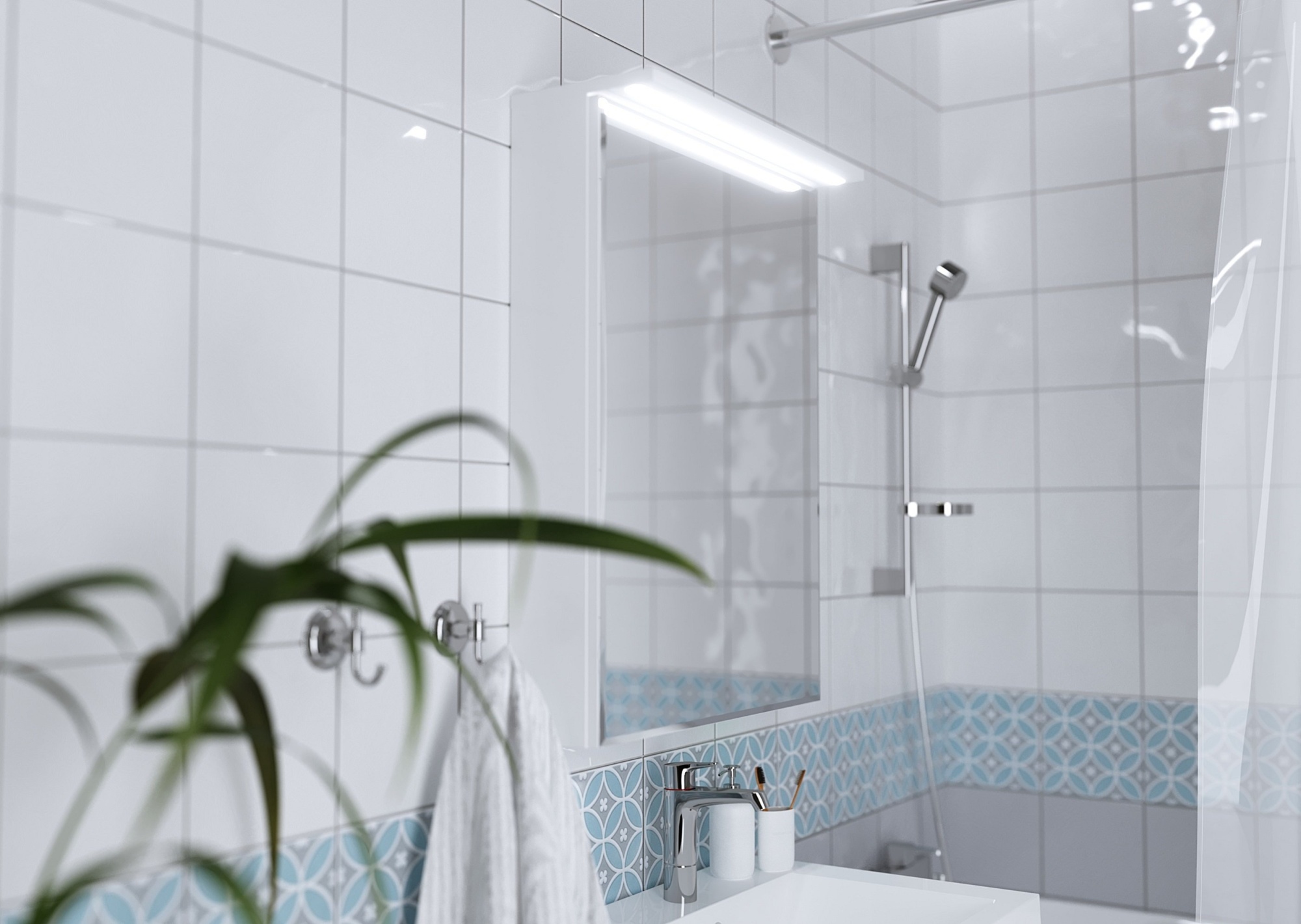 Зеркало-шкаф 1Marka Соната 60 1д с подсветкой, Белый глянец