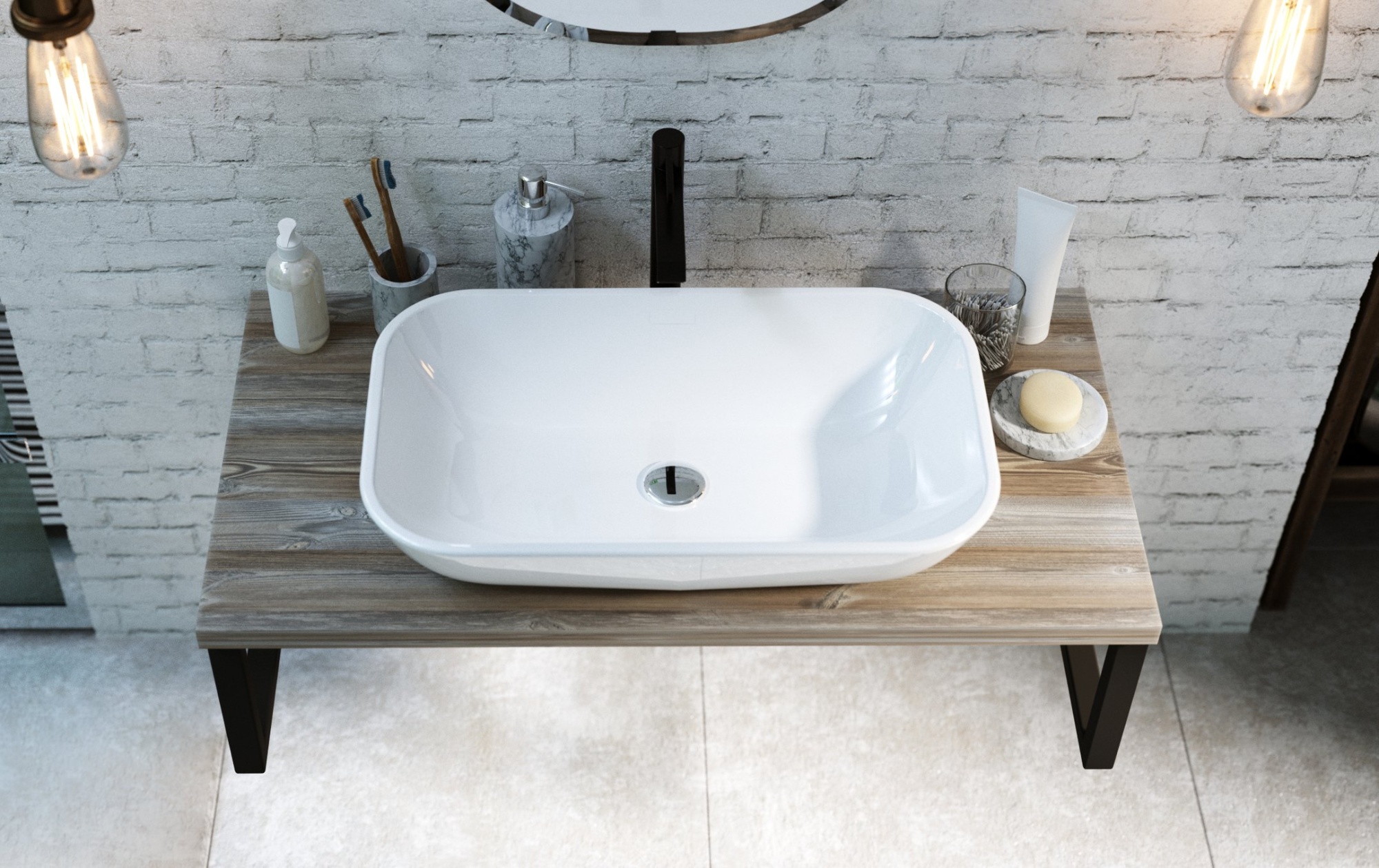 Столешница 1Marka Grunge Loft 80 Дуб Намибия