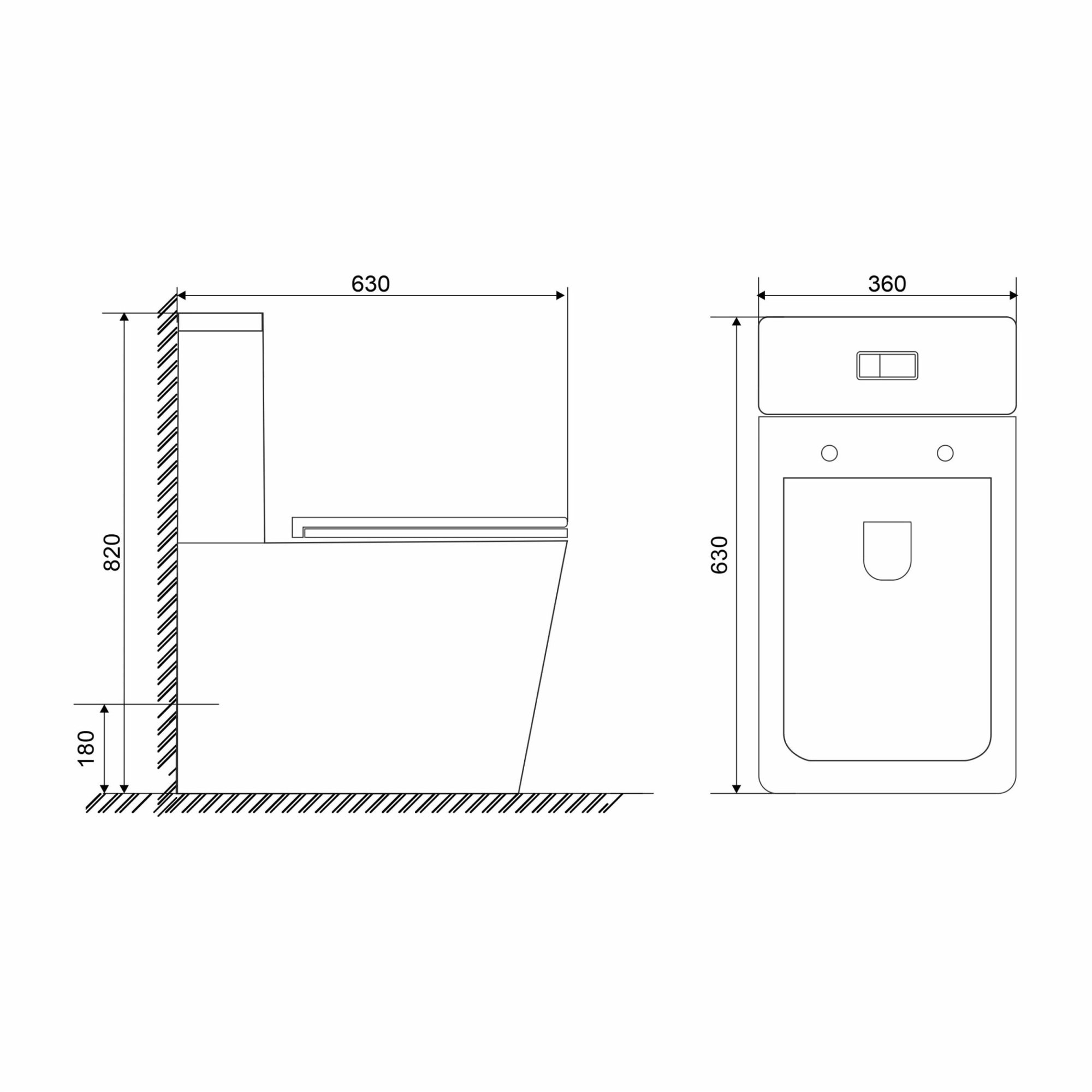 Унитаз-компакт безободковый Sole Cube 3 с крышкой Soft-close