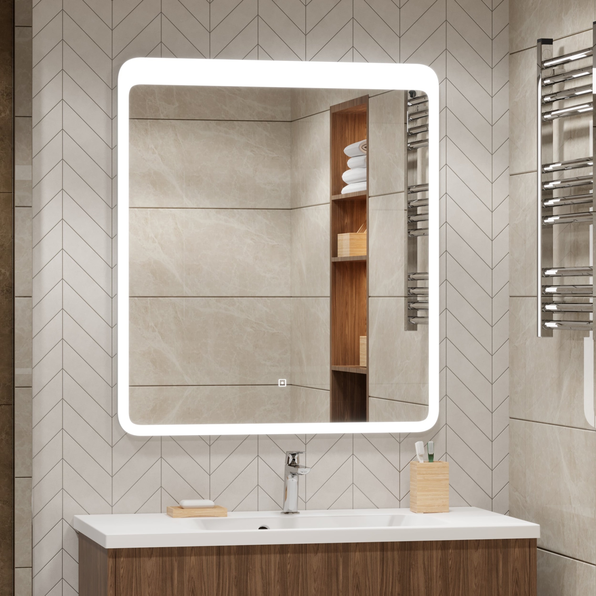 Зеркало с подсветкой Continent Air 800*900