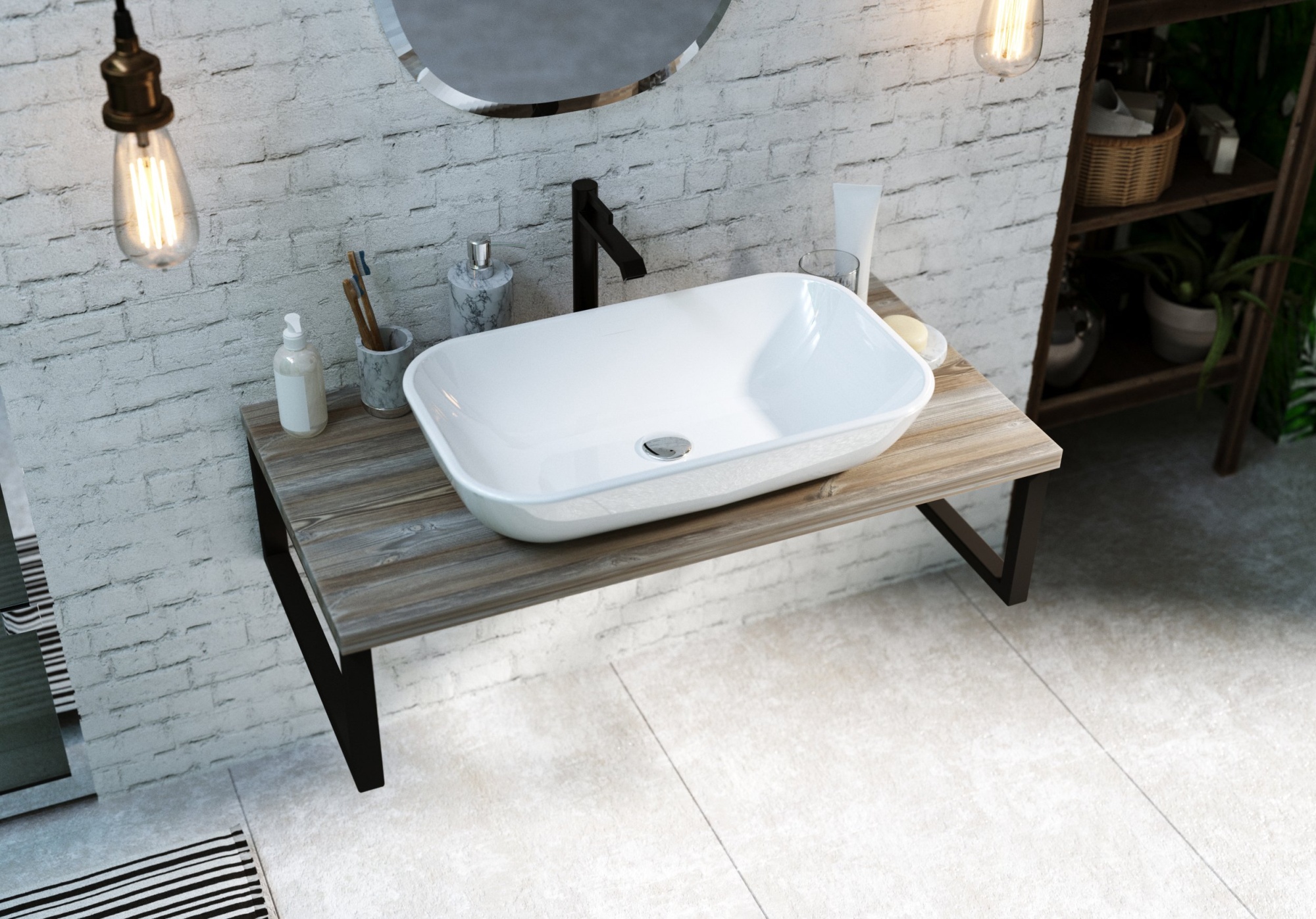 Столешница 1Marka Grunge Loft 80 Дуб Намибия