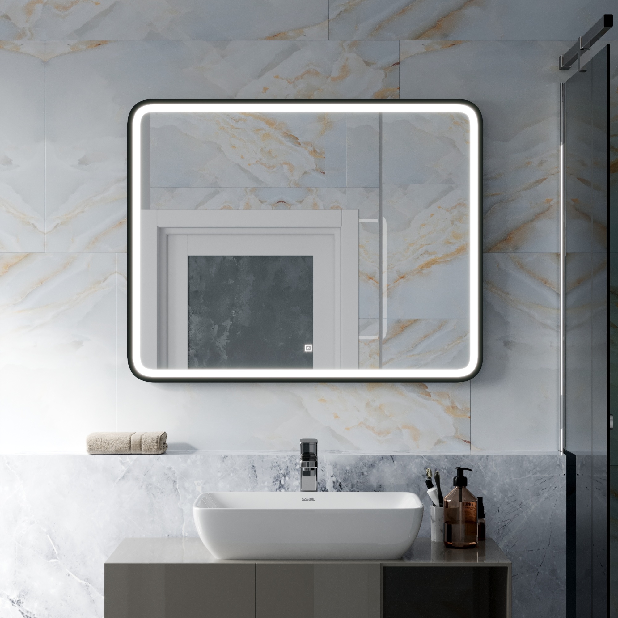 Зеркало с подсветкой Continent Premier Black 1000*800