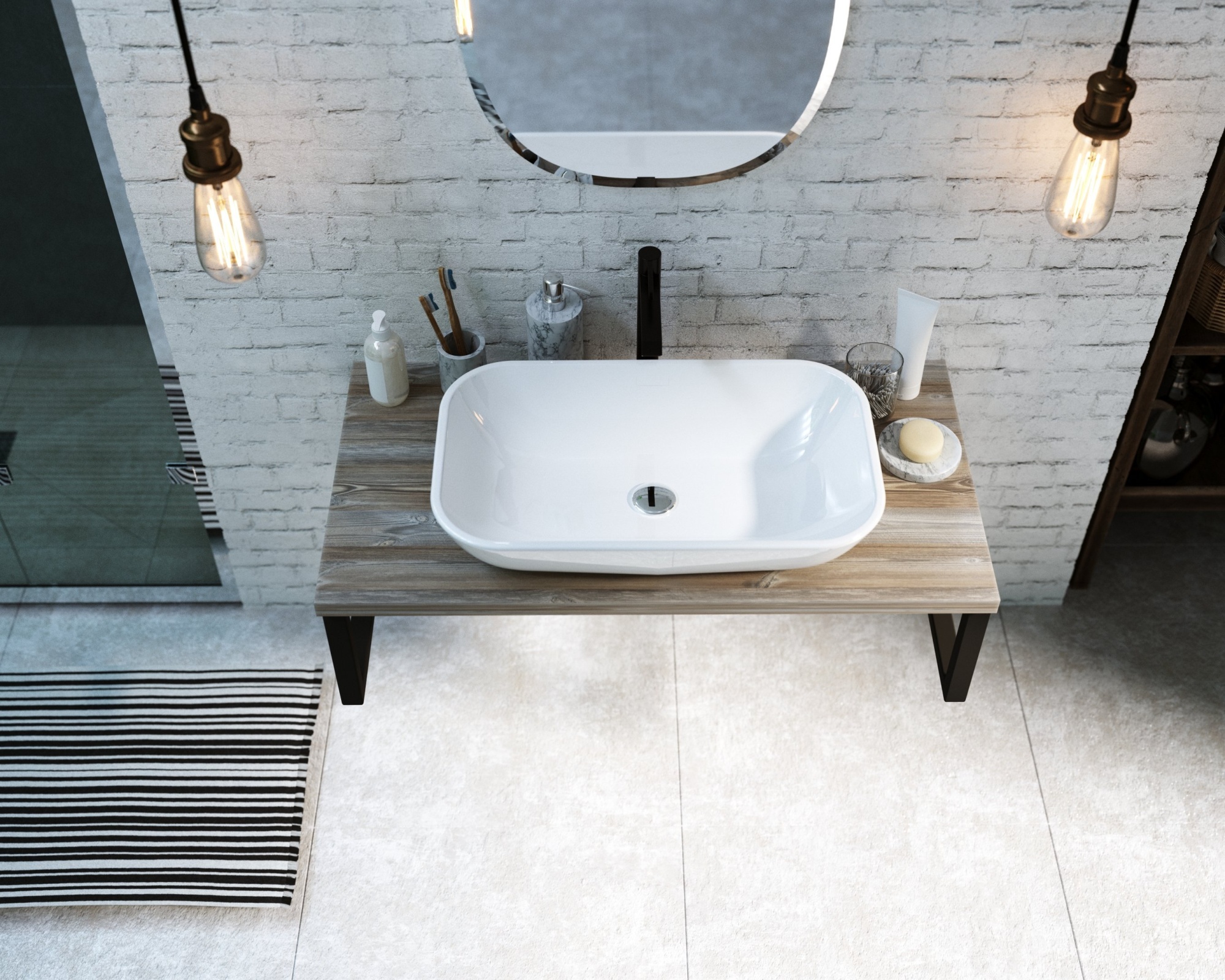 Столешница 1Marka Grunge Loft 80 Дуб Намибия